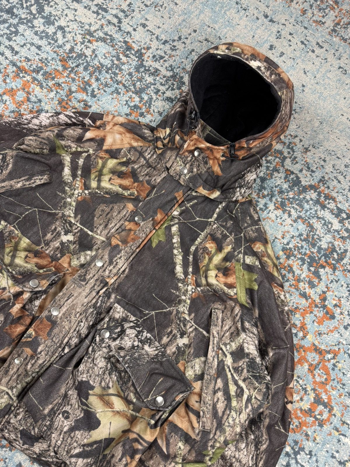 Mossy Oaks × Realtree × Vintage Vintage 90s Mossy Oak print boxy cargo booded hunting jacket Size US L / EU 52-54 / 3 - 5 Thumbnail