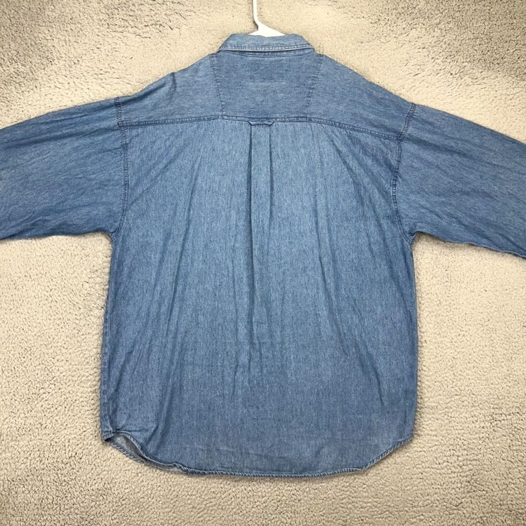 Denime VINTAGE Raw Materials Denim Button-Down Shirt 2XL Blue Flap Pockets Mens Shirt Size US XXL / EU 58 / 5 - 3 Thumbnail