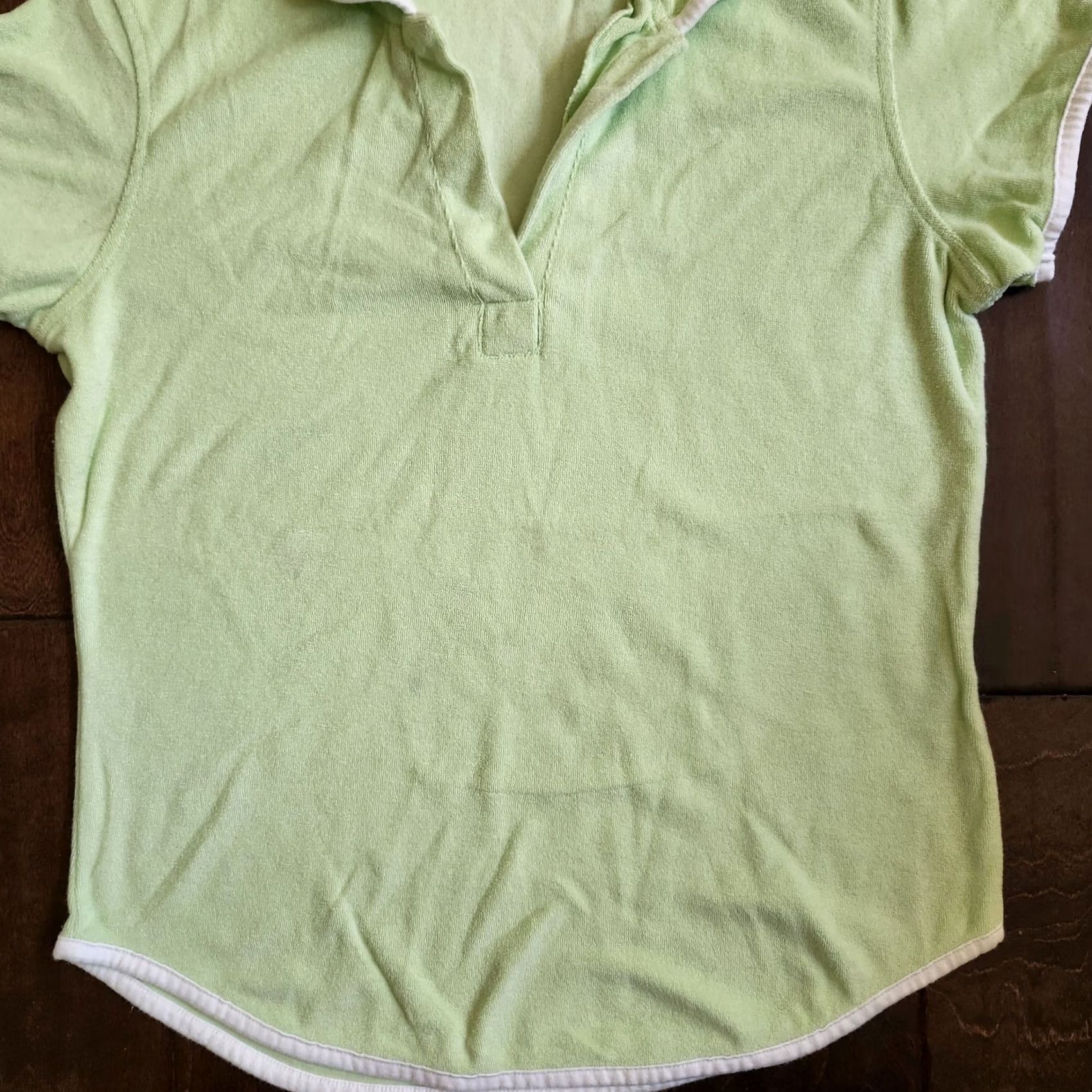 Nautica Nautica Women Sleepwear Polo Shirt - Size M - Green - Short Sleeve Collared Pajama Top, Cotton Polyester, Machine Washable, Regular, Women Size M / US 6-8 / IT 42-44 - 2 Thumbnail