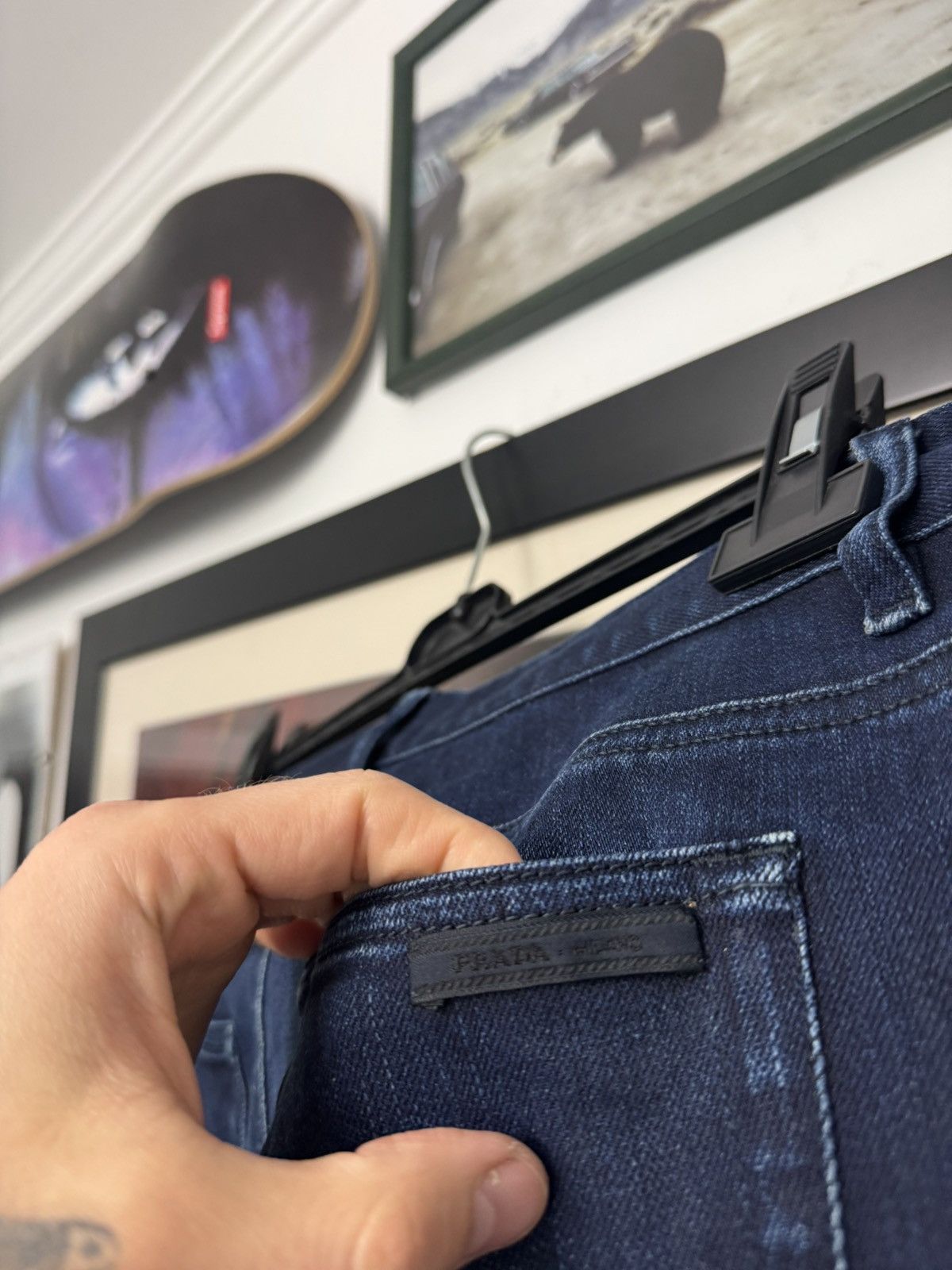 Prada Prada Blue Tight Fit Denim Jeans Designer Vintage Y2k Rare Size US 34 / EU 50 - 4 Thumbnail