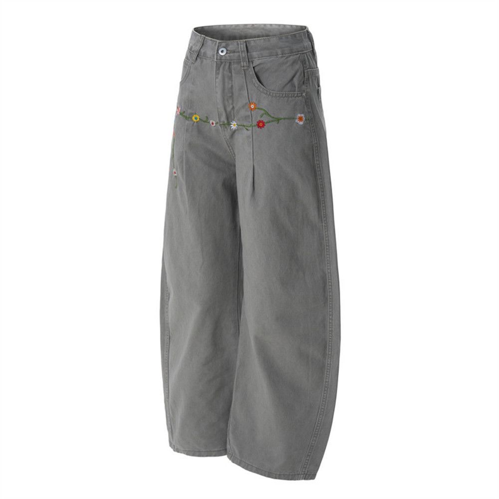 Vintage Men's floral embroidered retro washed distressed trousers Size US 32 / EU 48 - 5 Thumbnail