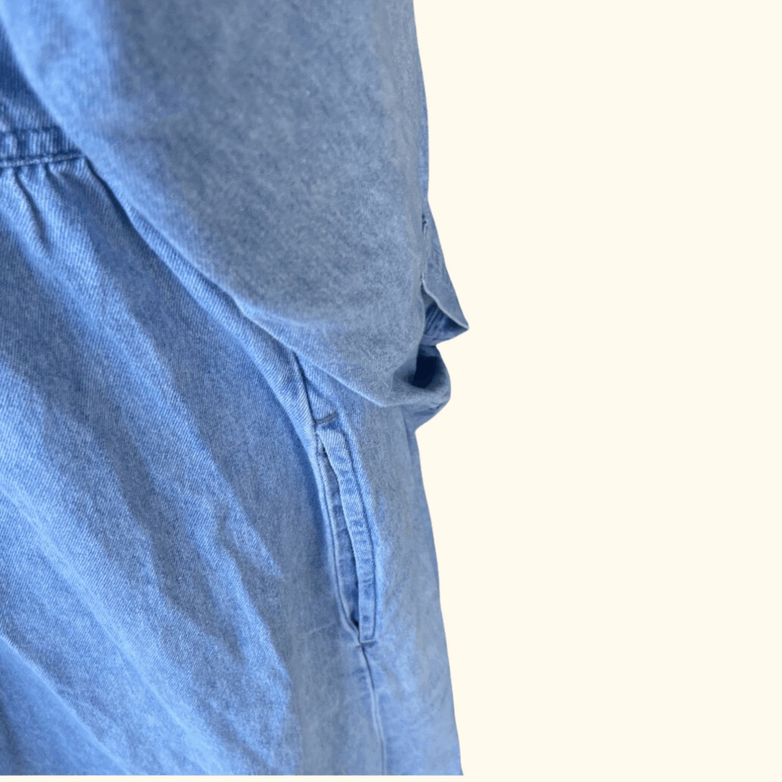 Vintage VTG Shirt Dress | Fads Light Blue Denim | 90s Utility Femme Size M / US 6-8 / IT 42-44 - 4 Thumbnail