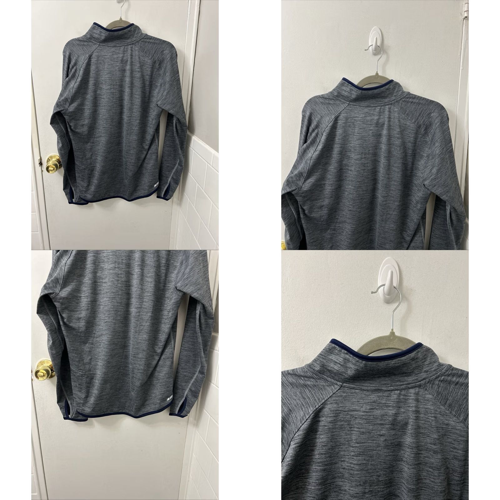 New Balance New Balance NB Dry 1/4 Zip Mens M Gray Navy Pullover L/S Pockets Logo Zipper Activewear Running Gym Training Size US M / EU 48-50 / 2 - 8 Thumbnail