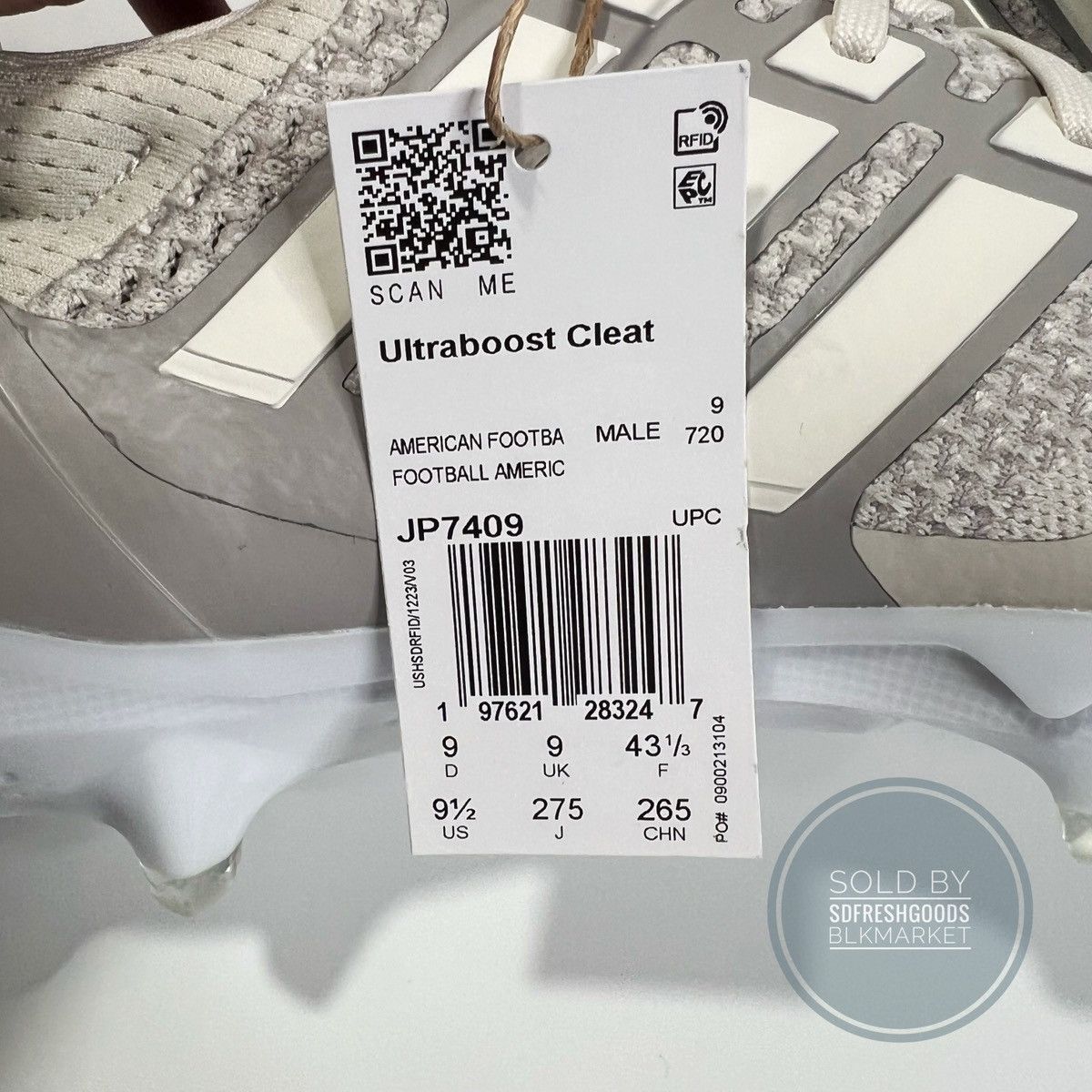 Adidas Adidas UltraBoost Footballs Cleats Talc Grey White Granite Size US 9.5 / EU 42-43 - 6 Thumbnail