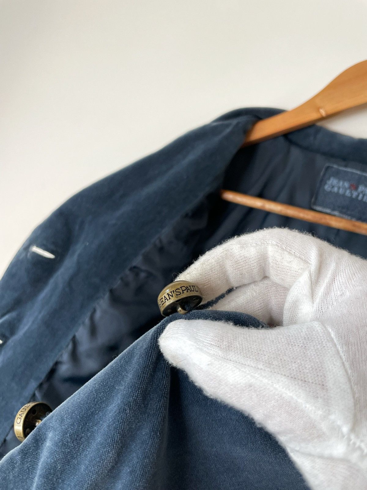 Jean Paul Gaultier Jean Paul Gaultier Velour Blue Flowers Gold Buttons Blazer Size M / US 6-8 / IT 42-44 - 13 Thumbnail