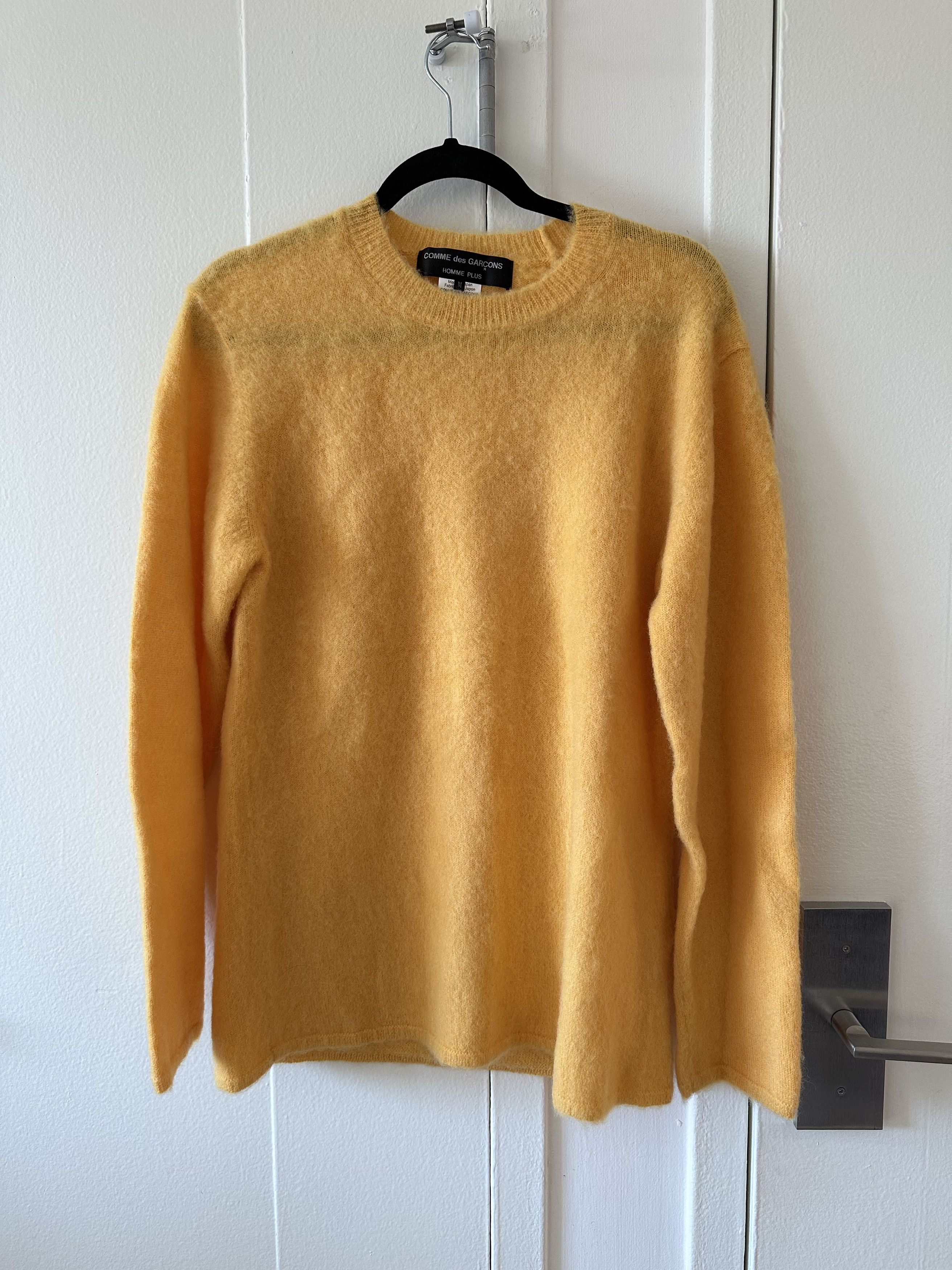 image of Comme Des Garcons x Comme Des Garcons Homme Plus Mohair/wool Sweater in Yellow, Men's (Size Medium)