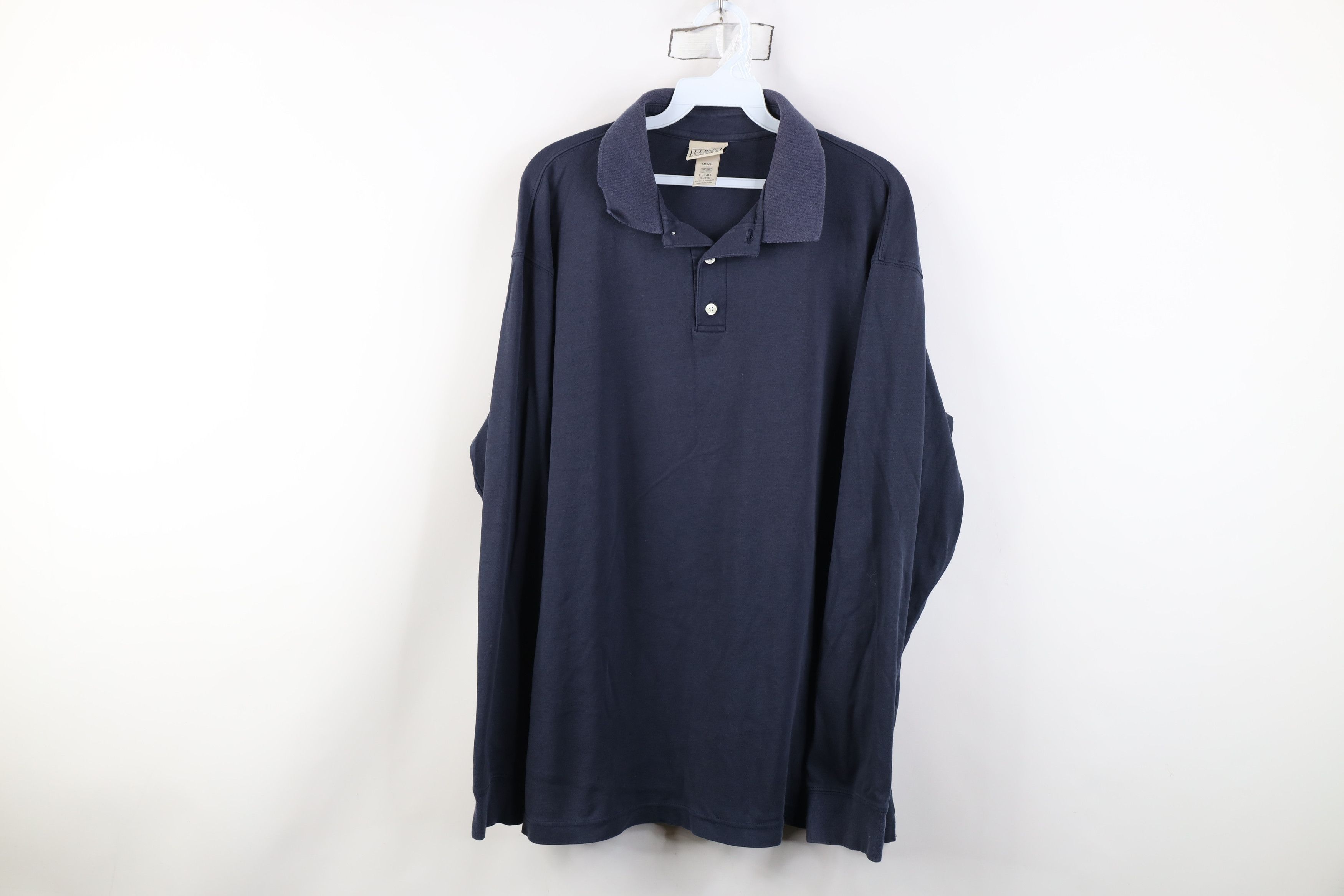 L.L. Bean Vintage LL Bean Soft Cotton Knit Long Sleeve Rugby Polo Size US L / EU 52-54 / 3 - 1 Thumbnail
