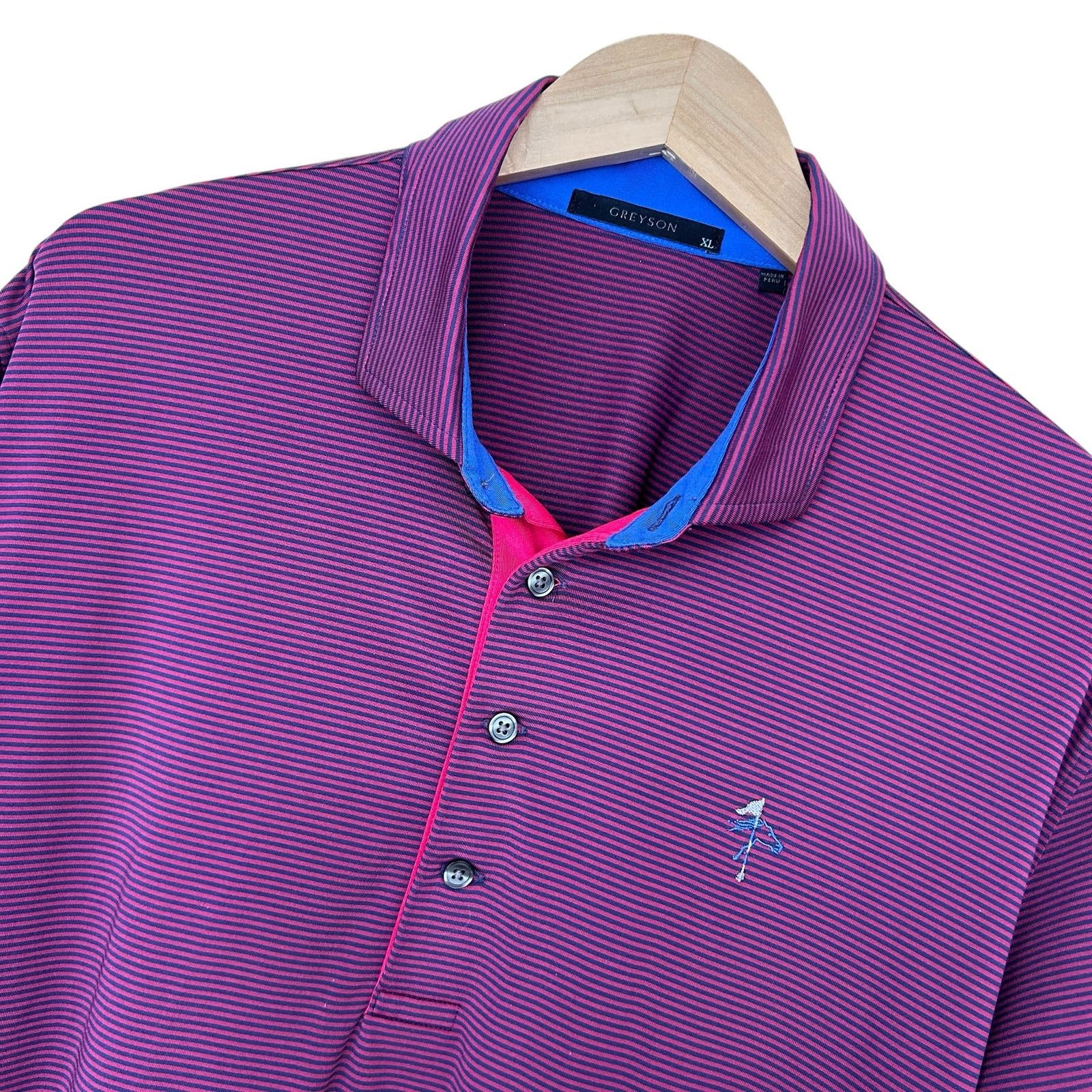 Other Greyson Red Blue Striped Short Sleeve Golf Polo Sz XL Size US XL / EU 56 / 4 - 2 Thumbnail