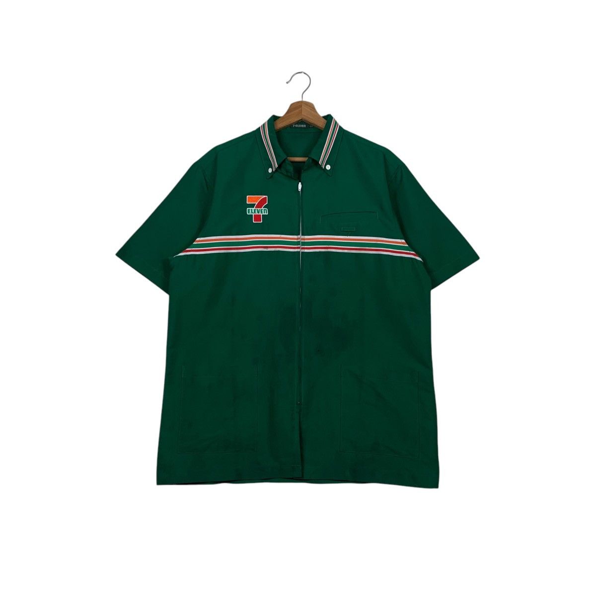 Vintage 7-ELEVEN Big Logo Green Worker Uniform Jacket #2365-C106 Size US L / EU 52-54 / 3 - 1 Thumbnail