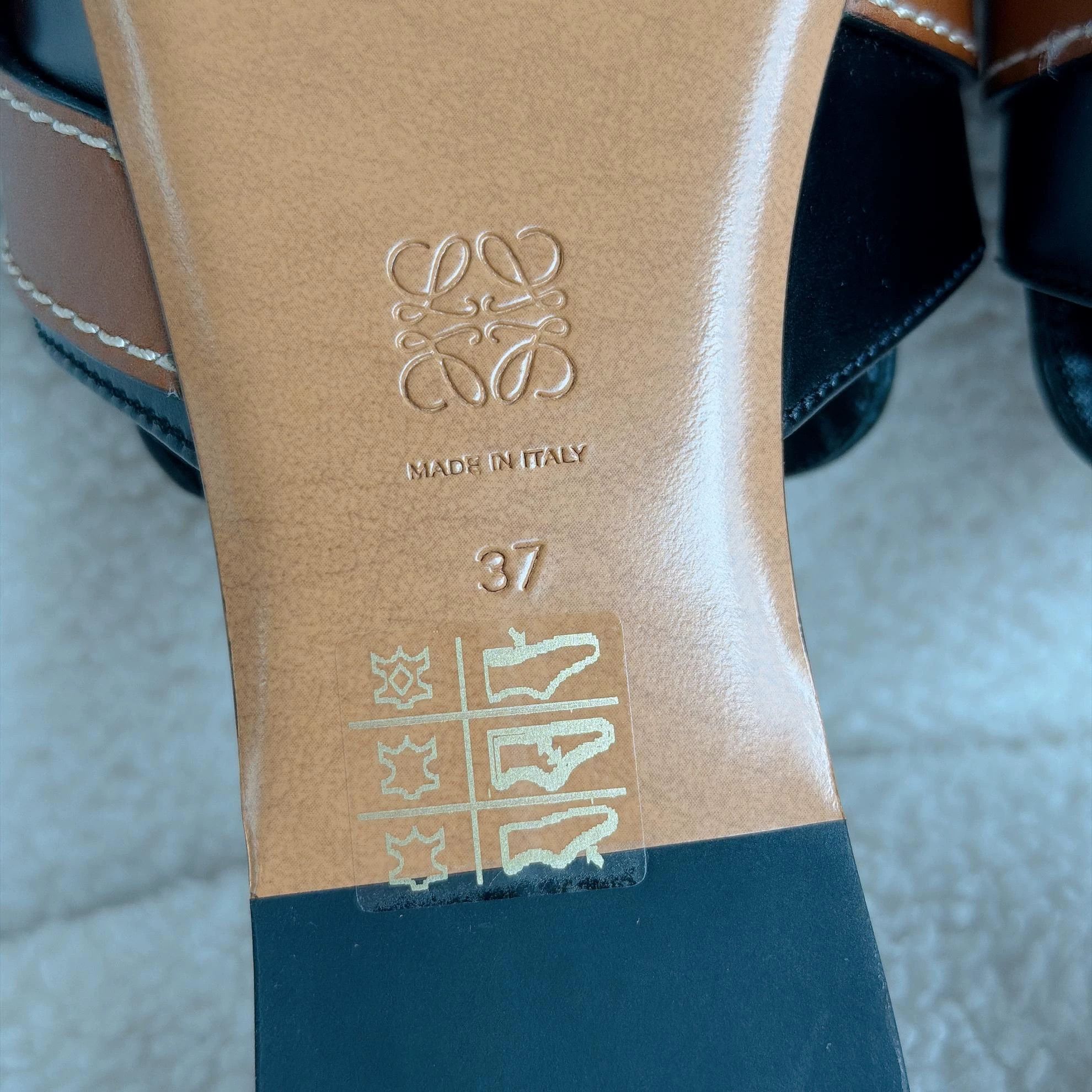 Loewe Loewe Black & Brown Mule 37 0152 Size US 6.5 / IT 36.5 - 7 Thumbnail
