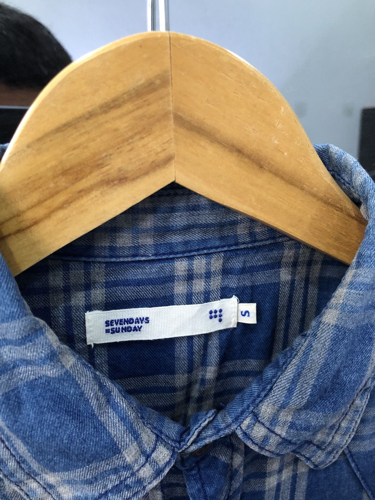 Japanese Brand × Vintage Sevendays sunday blue check distressed button ups Size US S / EU 44-46 / 1 - 4 Thumbnail