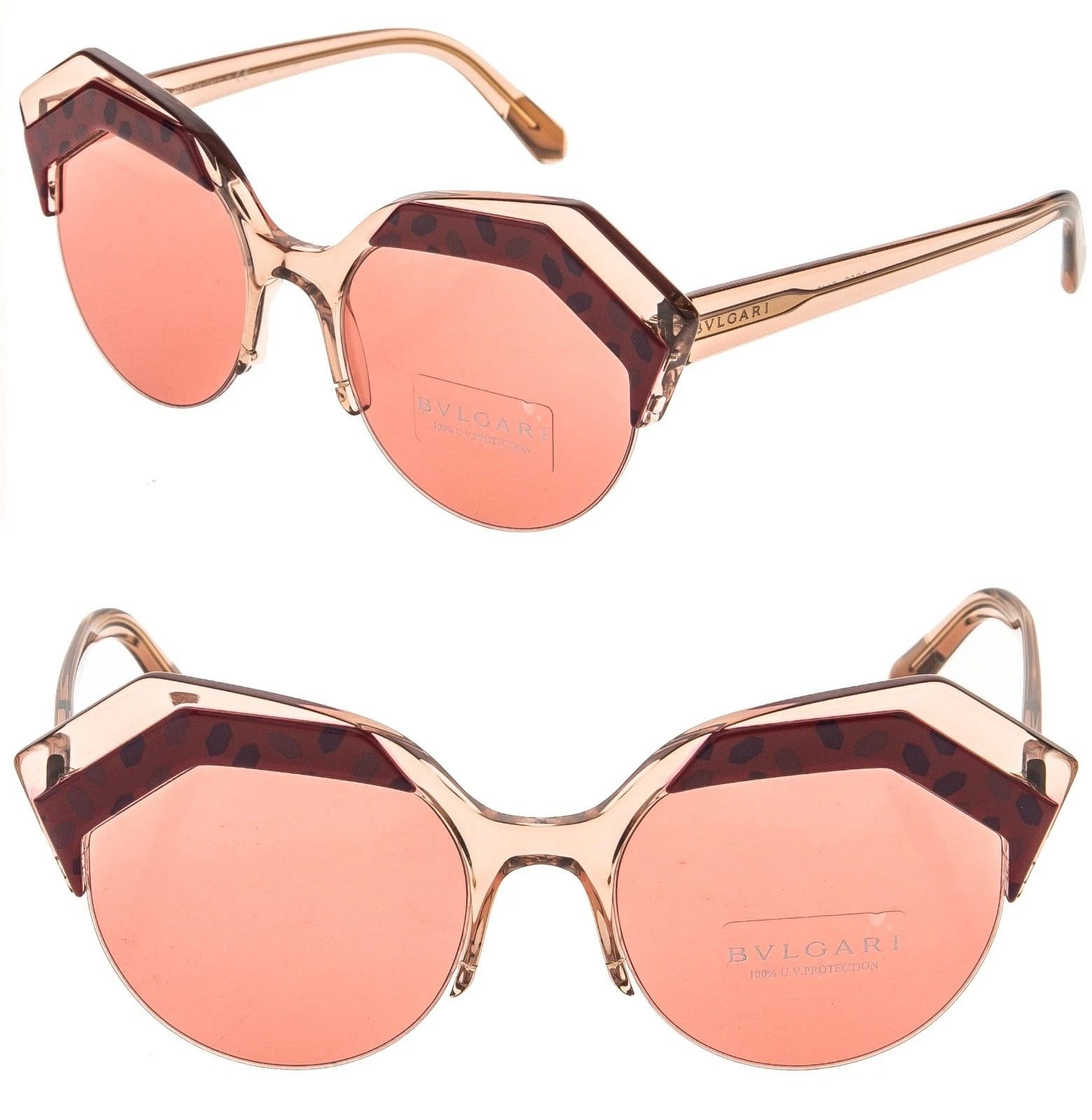 Bvlgari BULGARI BV8203 SERPENTEYES Translucent Peach Sunglass 8203 Size ONE SIZE - 1 Thumbnail