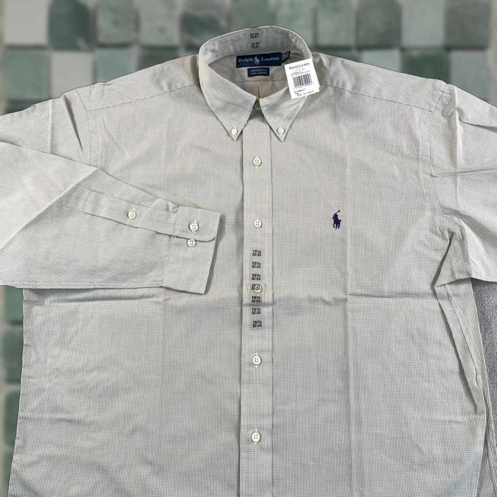 Ralph Lauren Polo Ralph Lauren Oxford Yarmouth Shirt Men 15.5 32/33 Grey Micro Check Pony NWT Size US L / EU 52-54 / 3 - 1 Thumbnail