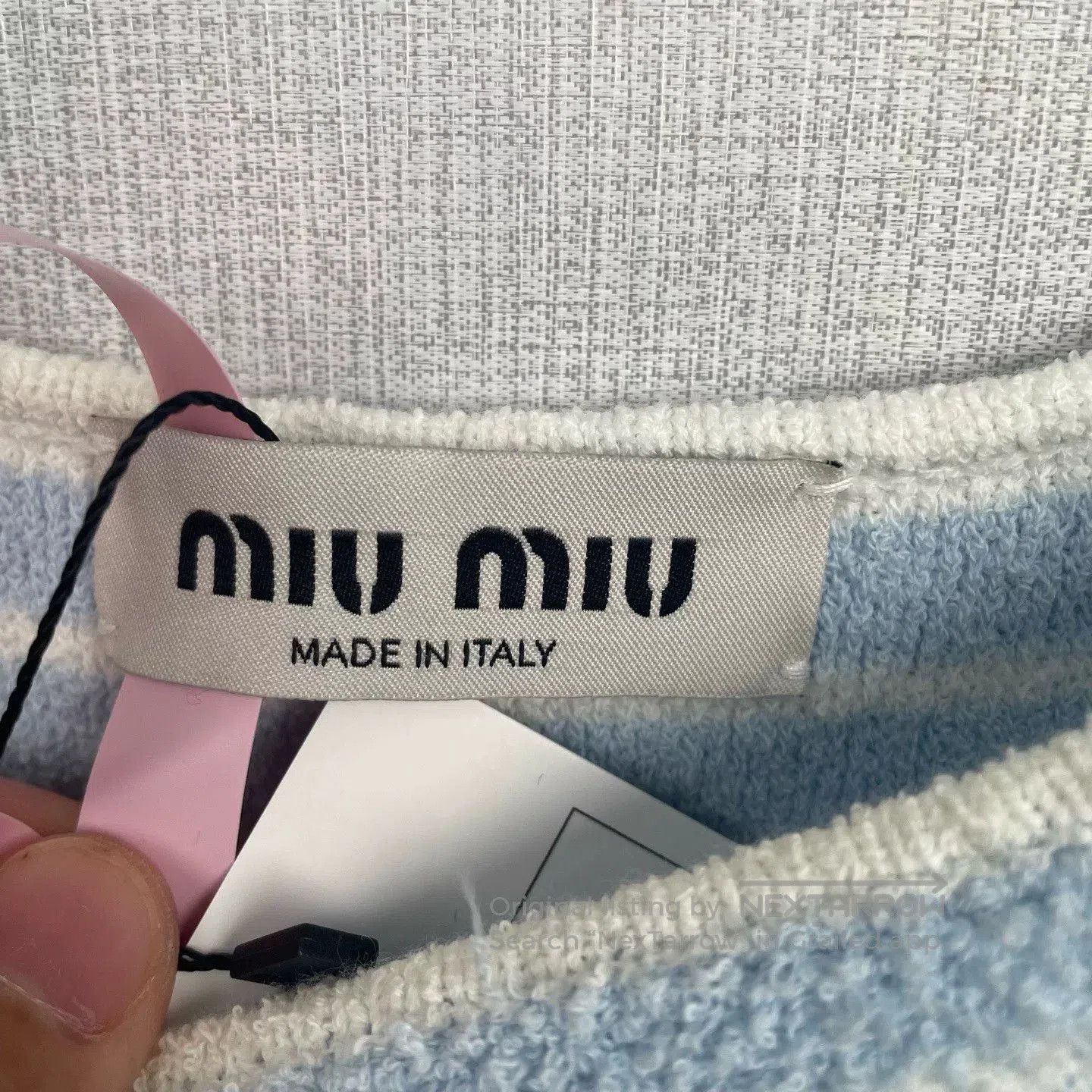 Miu Miu Min Miu Blue White Striped Slip Dress. Size XS / US 0-2 / IT 36-38 - 3 Thumbnail