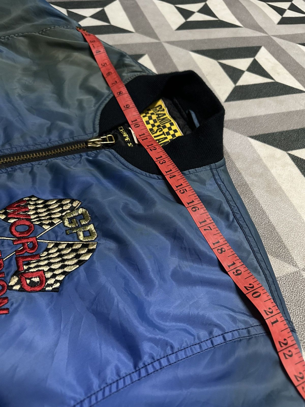 Vintage Sunfaded Vintage Grand prix world champion bomber jacket Size US M / EU 48-50 / 2 - 12 Thumbnail