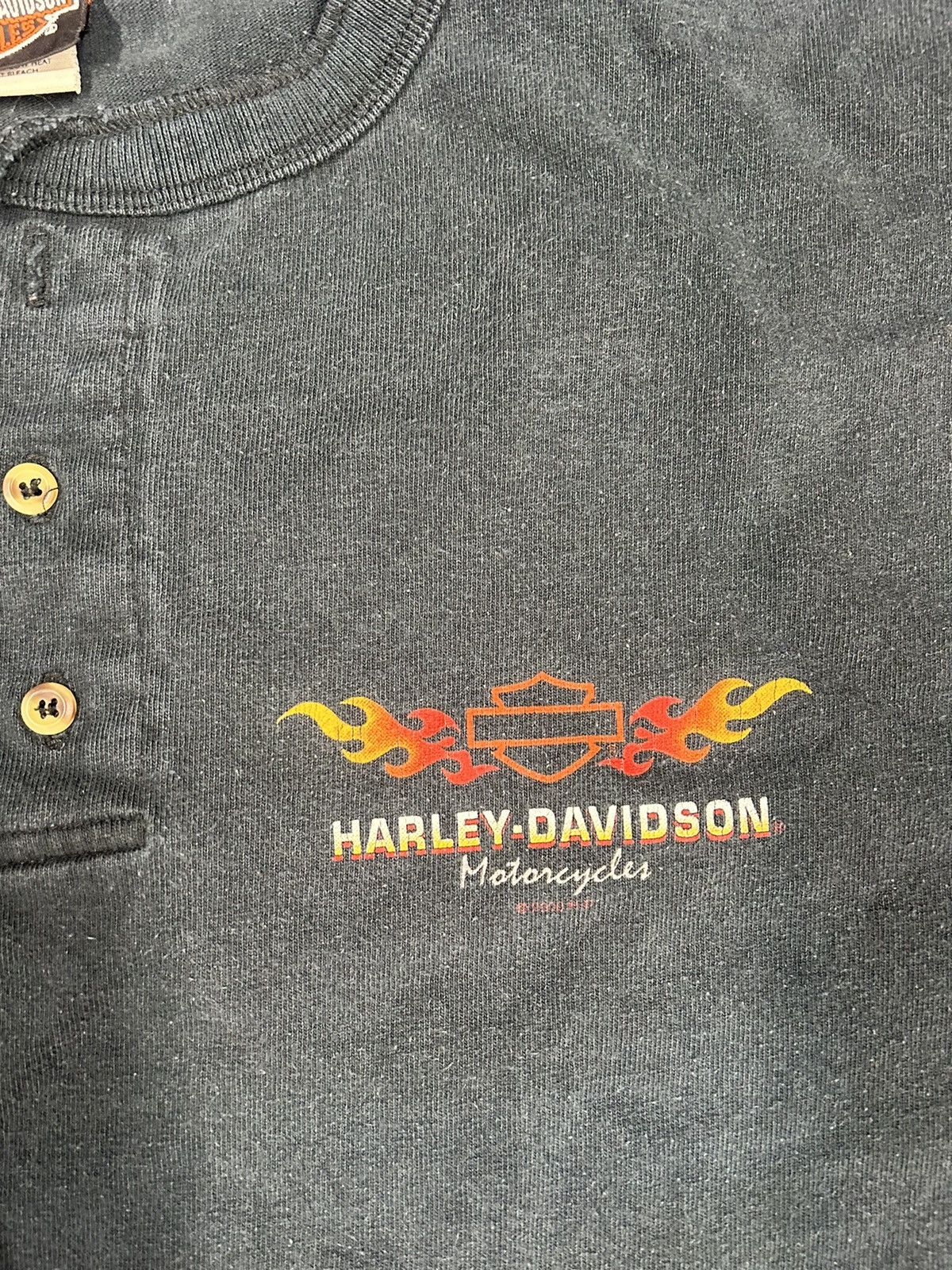 Harley Davidson × Vintage Crazy Vintage Y2K Black Harley Davidson Faded Tee Shirt Size US XL / EU 56 / 4 - 3 Thumbnail