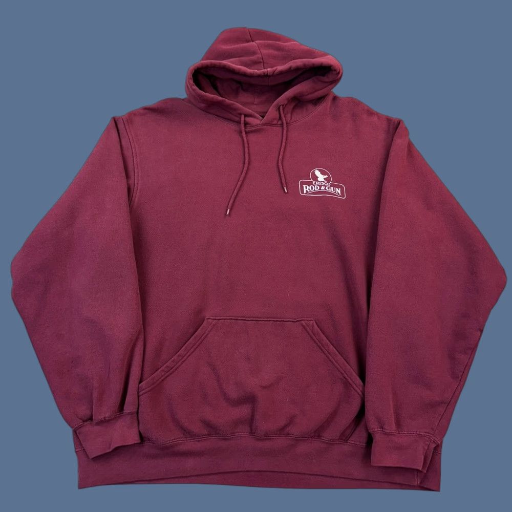 Soffe VINTAGE Soffe Hoodie Mens XL Maroon Frisco Rod & Gun Cape Hatteras Pullover Size US XL / EU 56 / 4 - 1 Thumbnail