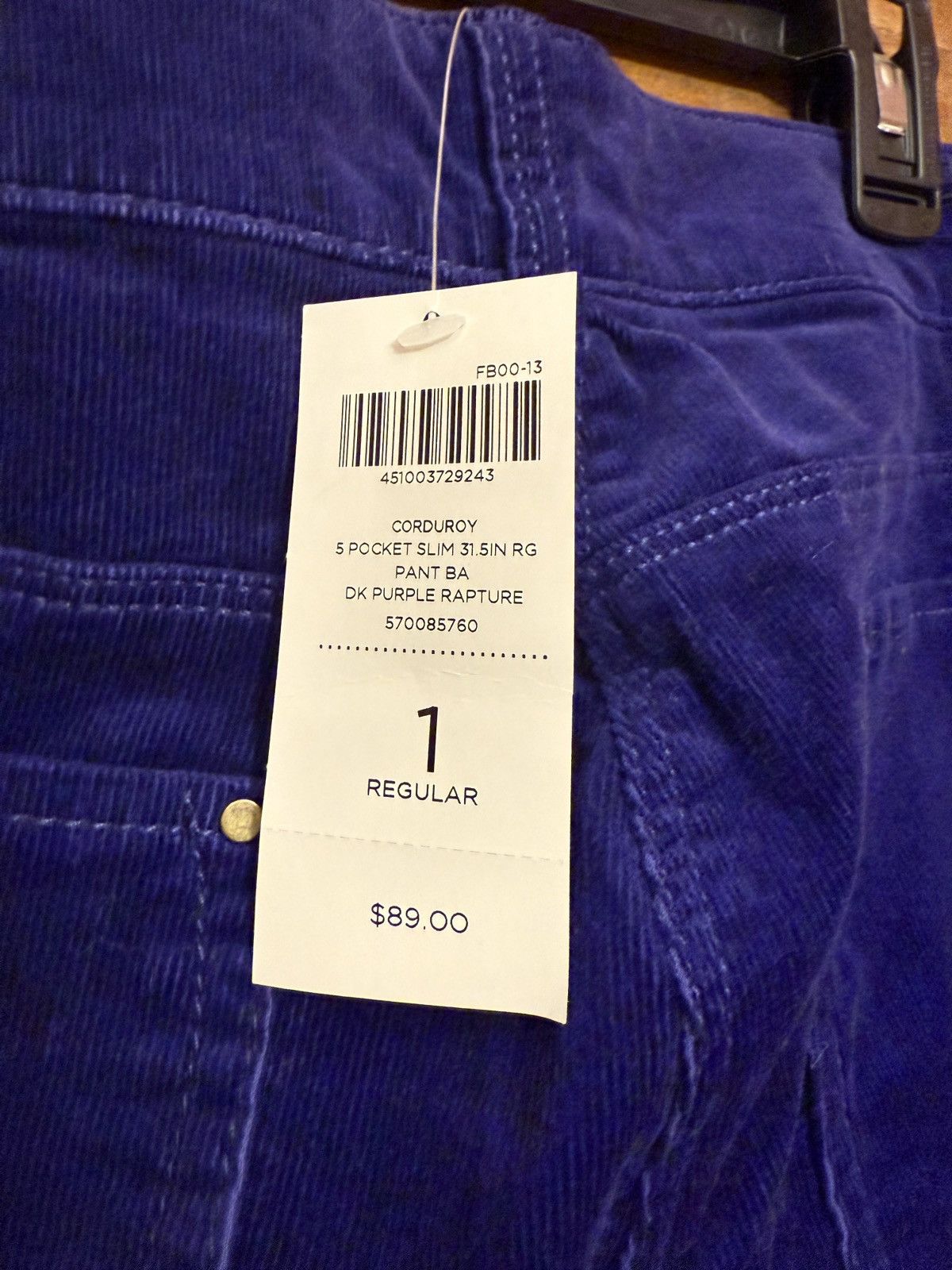 Chicos Chico’s Dark Purple Rapture Ultimate Slim Regular Corduroy Size 30" / US 8 / IT 44 - 3 Thumbnail