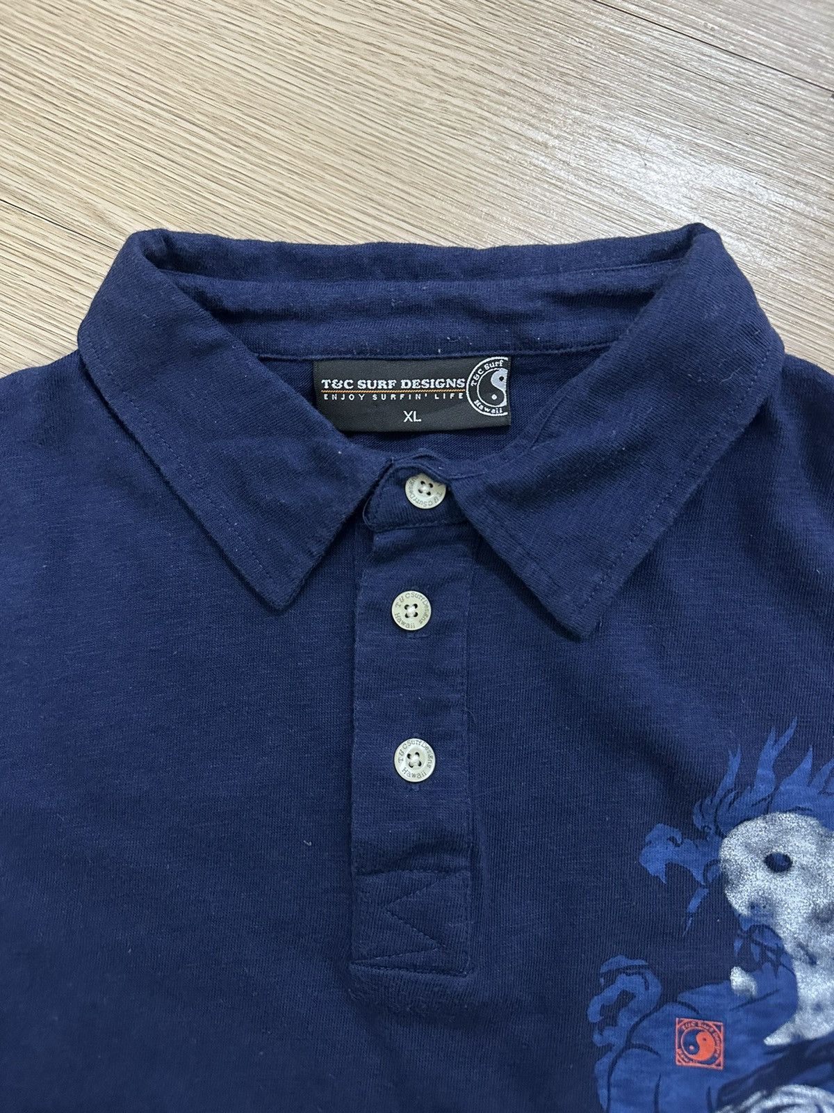 Vintage Rare Vintage Y2K Style T&C Surf Design Sukajan Polo Shirt Size US L / EU 52-54 / 3 - 5 Thumbnail