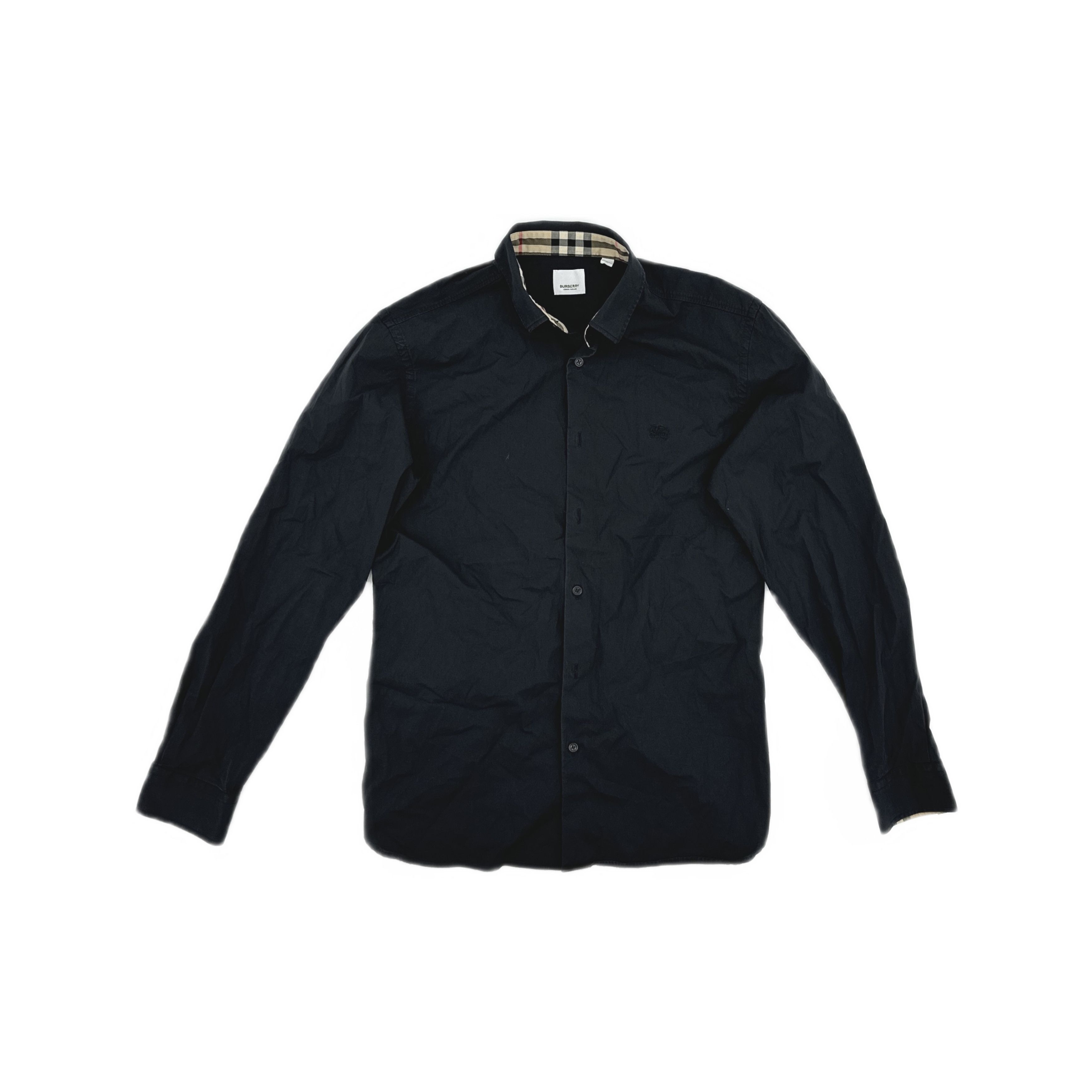 Burberry Burberry Black Logo Embroidered Button Up Shirt Size L Size US L / EU 52-54 / 3 - 1 Thumbnail