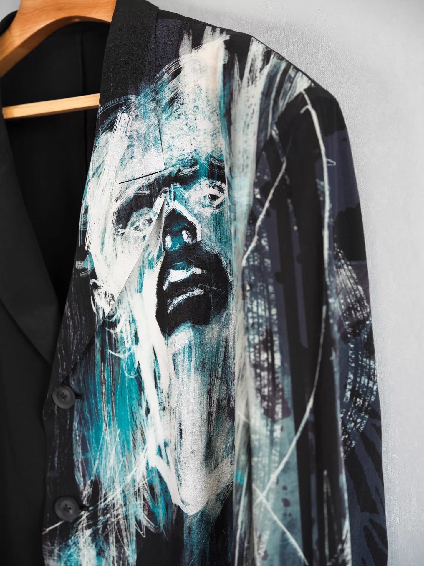 Yohji Yamamoto Yohji Yamamoto 25SS Silk Blue Portrait Double Crepe Jacket Size US M / EU 48-50 / 2 - 6 Thumbnail