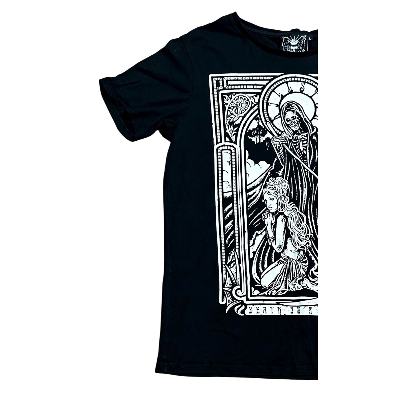 Killstar VINTAGE Killstar Grim Reaper Tarot Card Black Short Sleeve Shirt Unisex Adult Large Size US L / EU 52-54 / 3 - 3 Thumbnail
