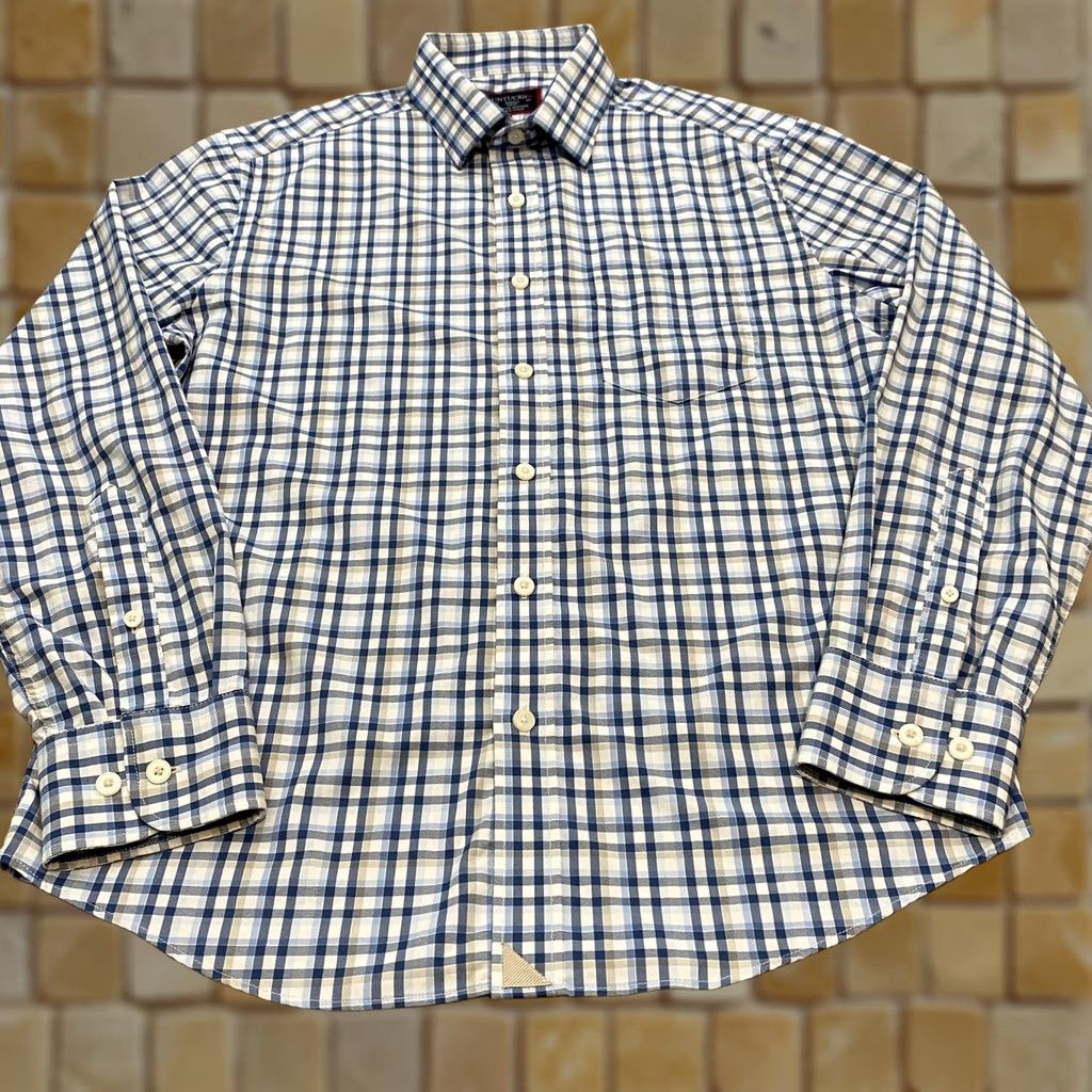 UNTUCKit UNTUCKit Shirt Mens Small Blue Check Sardinia Slim Fit Long Sleeve Perfomance Size US S / EU 44-46 / 1 - 1 Thumbnail
