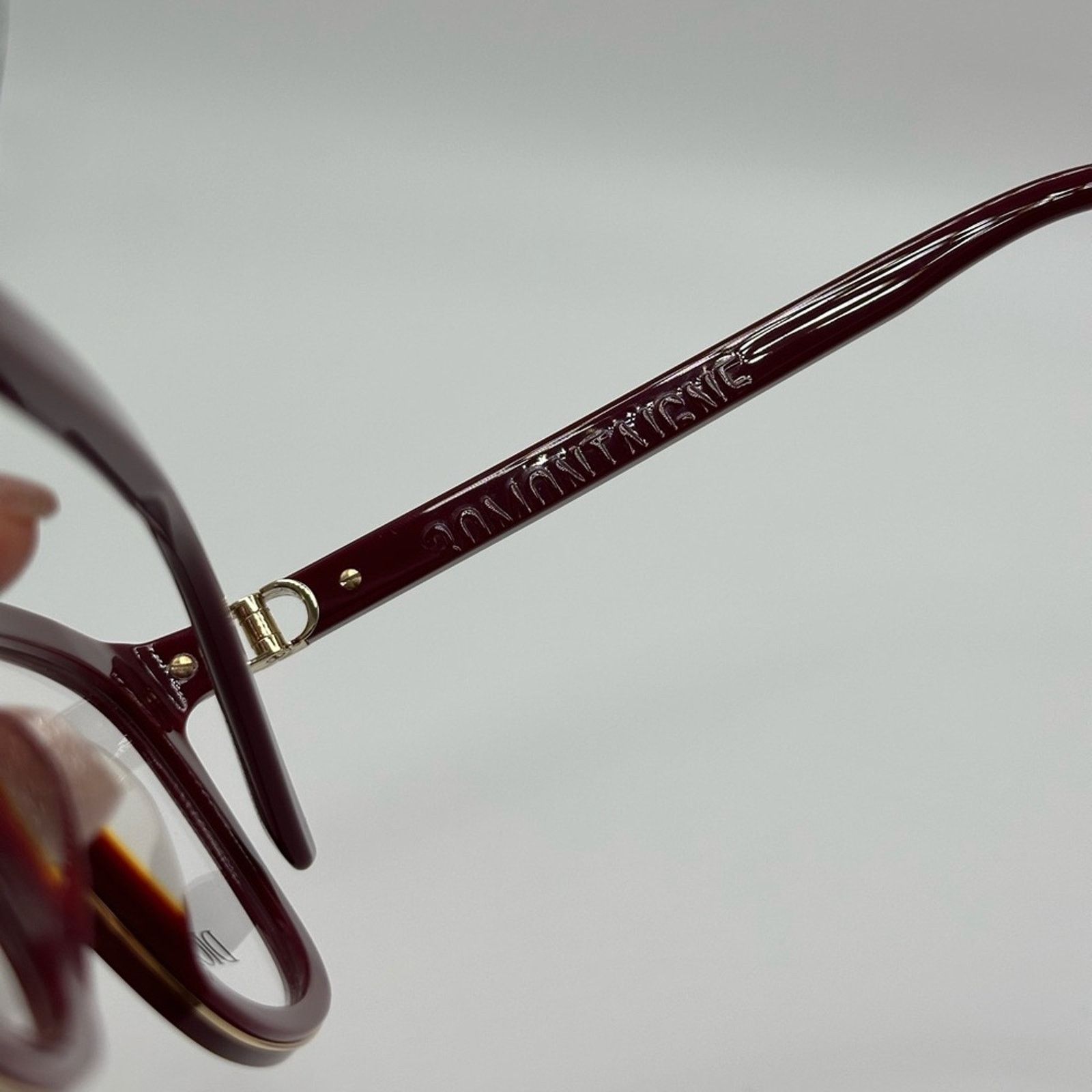 Dior NEW Dior Eyeglasses 30MontaigneminiO B2I 3500 Bordeaux Gold Size ONE SIZE - 3 Thumbnail
