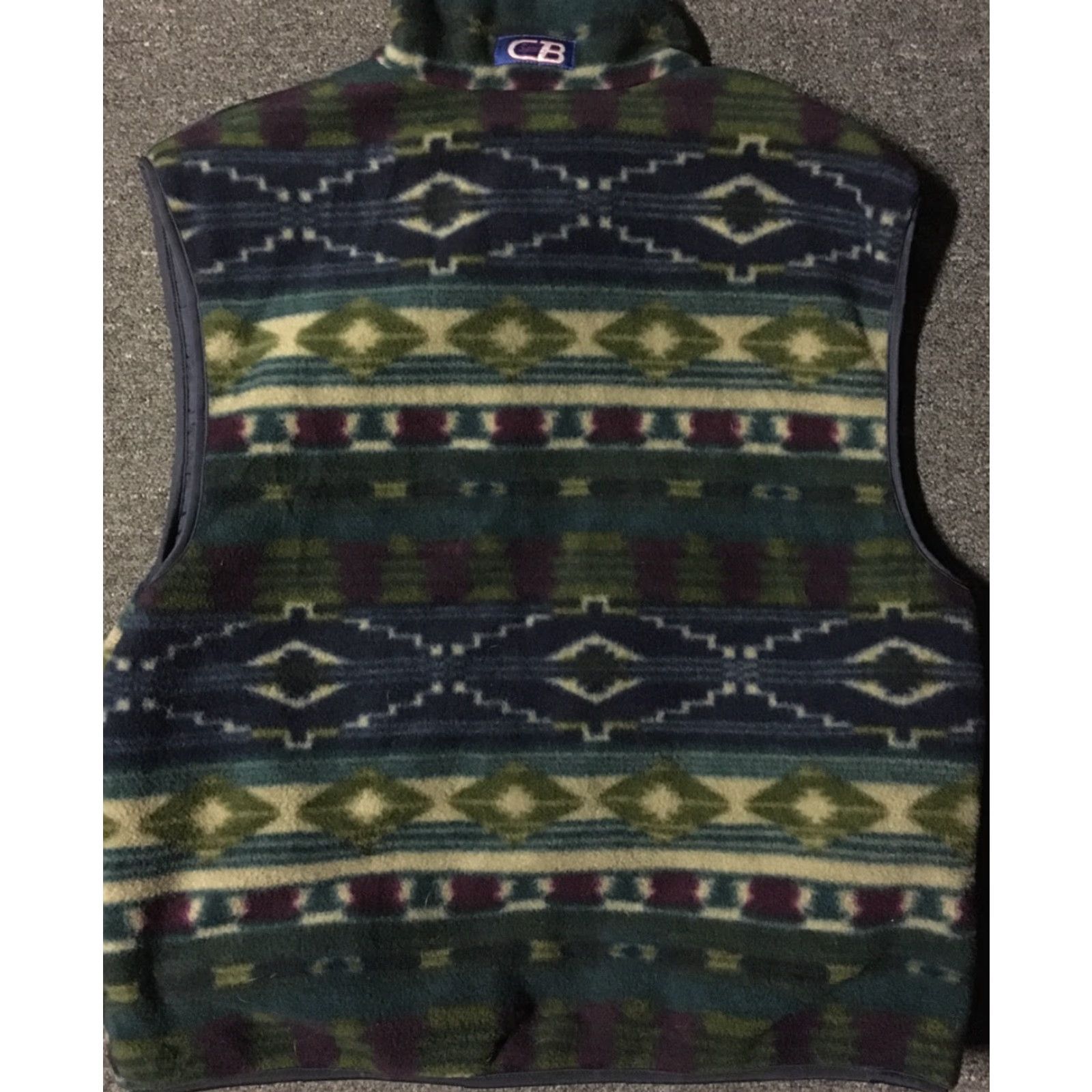 CB Sports VINTAGE 90s Sprint Bumps & Jumps Breckenridge Ski Event Promo Aztec Fleece Vest S Green Mens Vest S Size US S / EU 44-46 / 1 - 6 Thumbnail