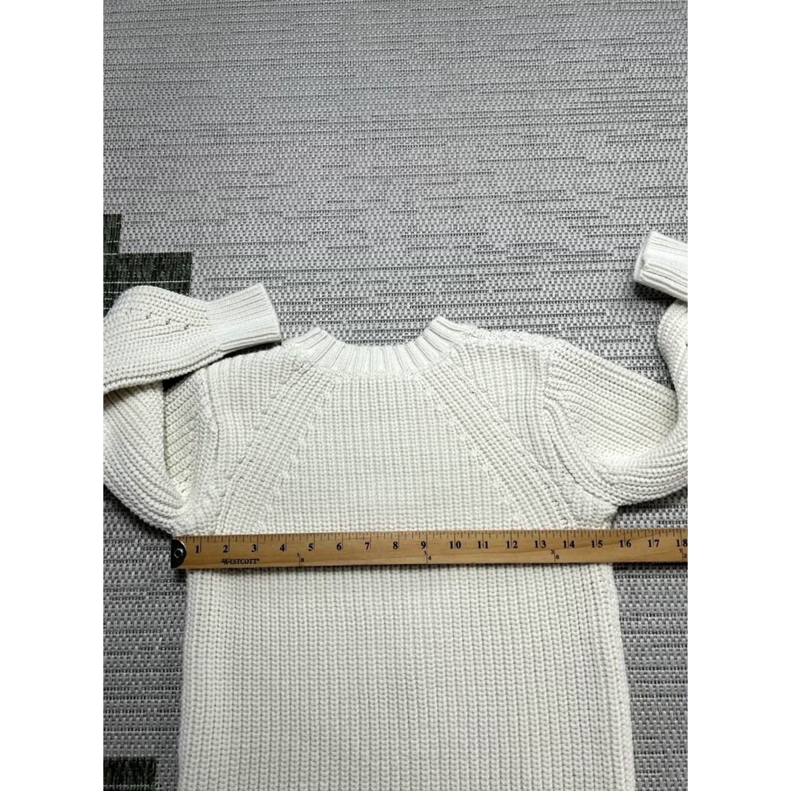 Everlane Everlane Sweater Womens Small Ivory Cotton Knit Pullover Size S / US 4 / IT 40 - 5 Thumbnail