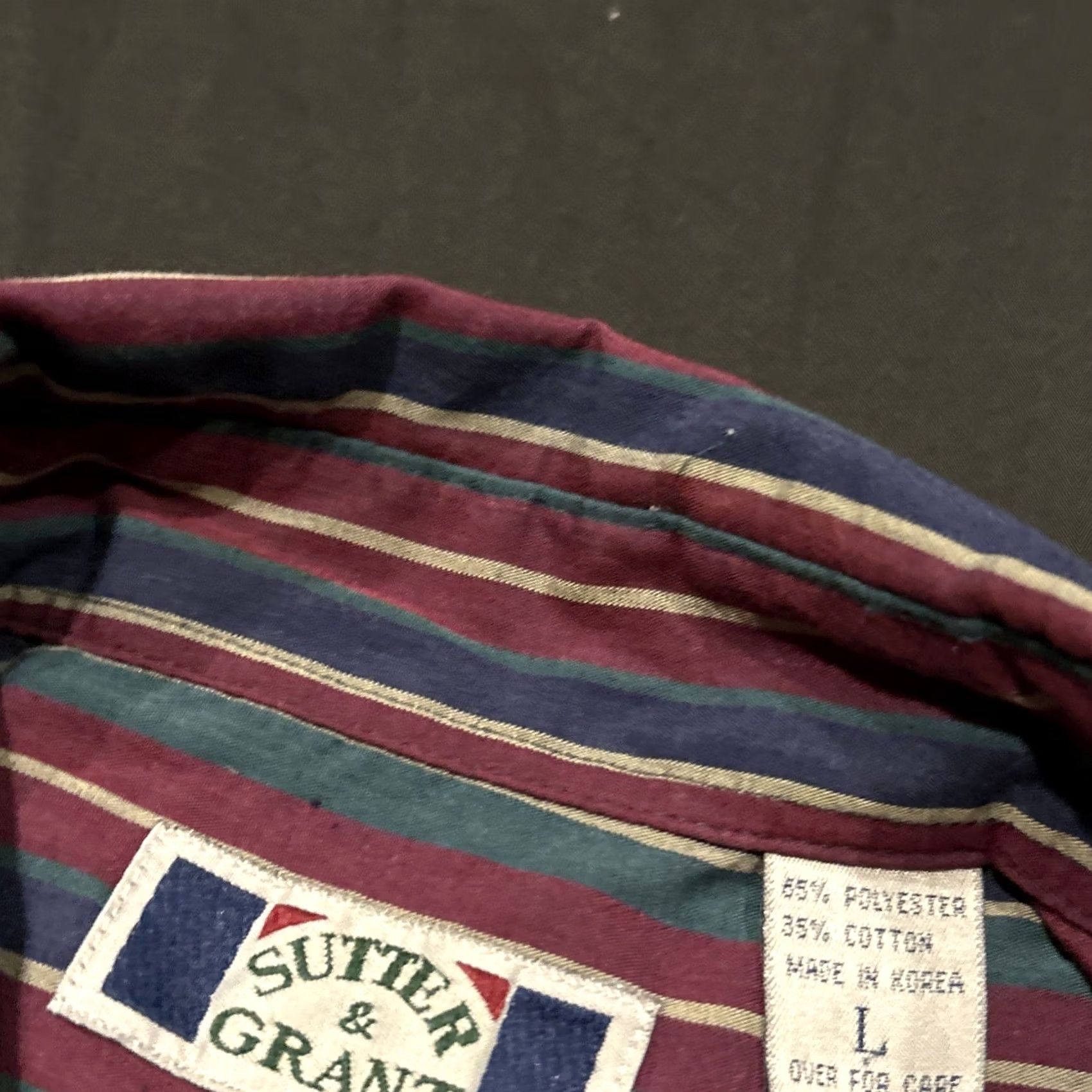 Vintage VINTAGE Sutter & Grant Shirt Mens Large Striped Button-Up Long Sleeve Casual Size US L / EU 52-54 / 3 - 4 Thumbnail