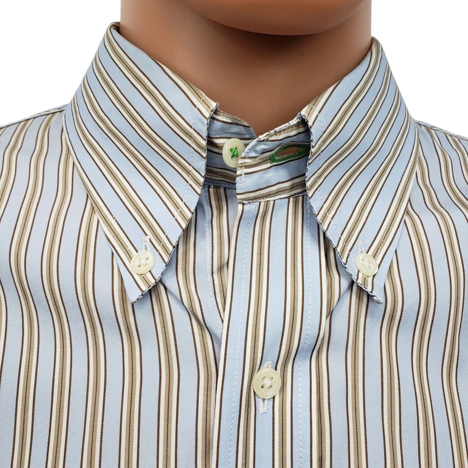 J.McLaughlin J. McLaughlin Shirt Striped Flip Cuff Contrast Collar Button Size US XL / EU 56 / 4 - 2 Thumbnail