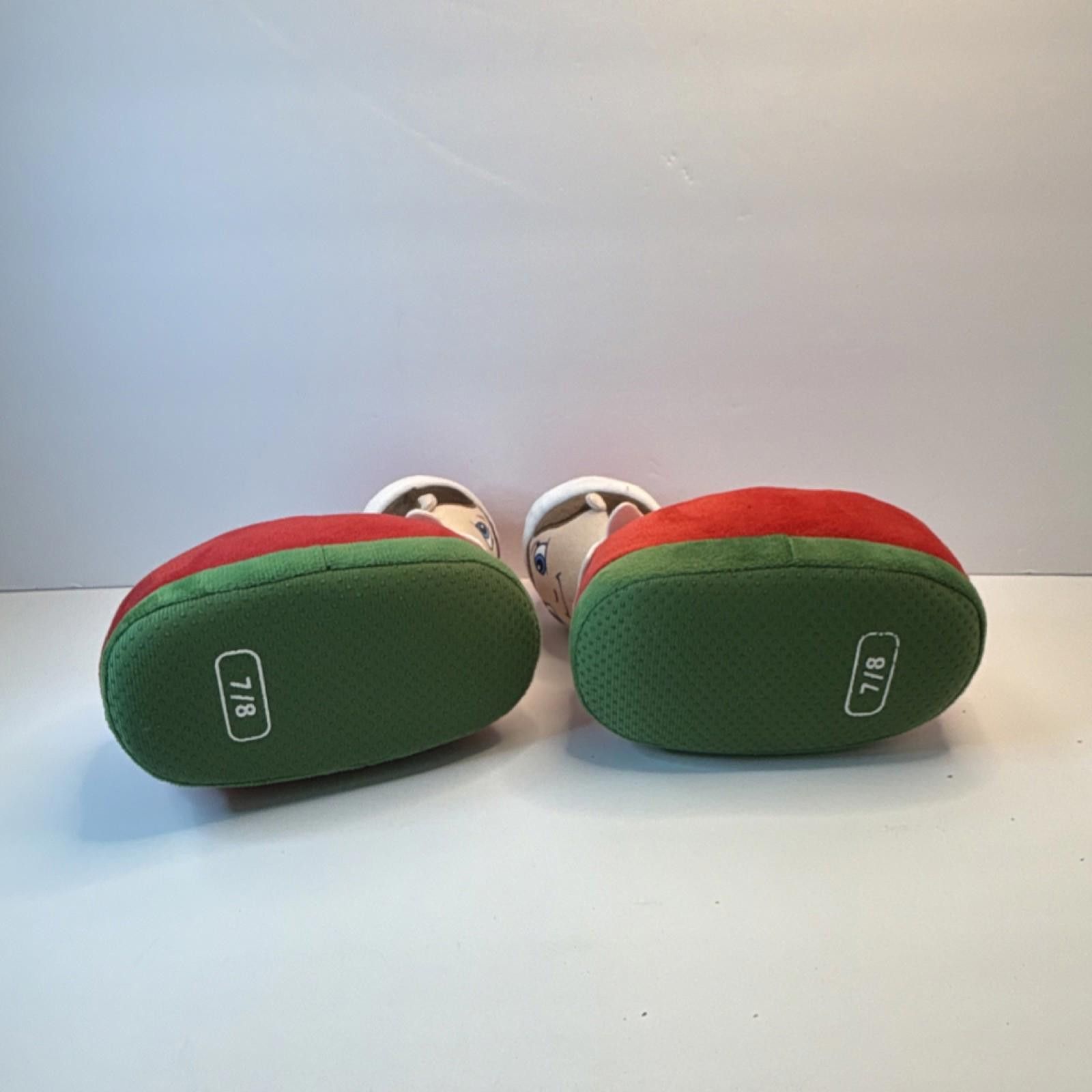 Other Elf on the Shelf Kids Christmas Slippers Red Green Size 7/8 Size US 7.5 / EU 40-41 - 3 Thumbnail