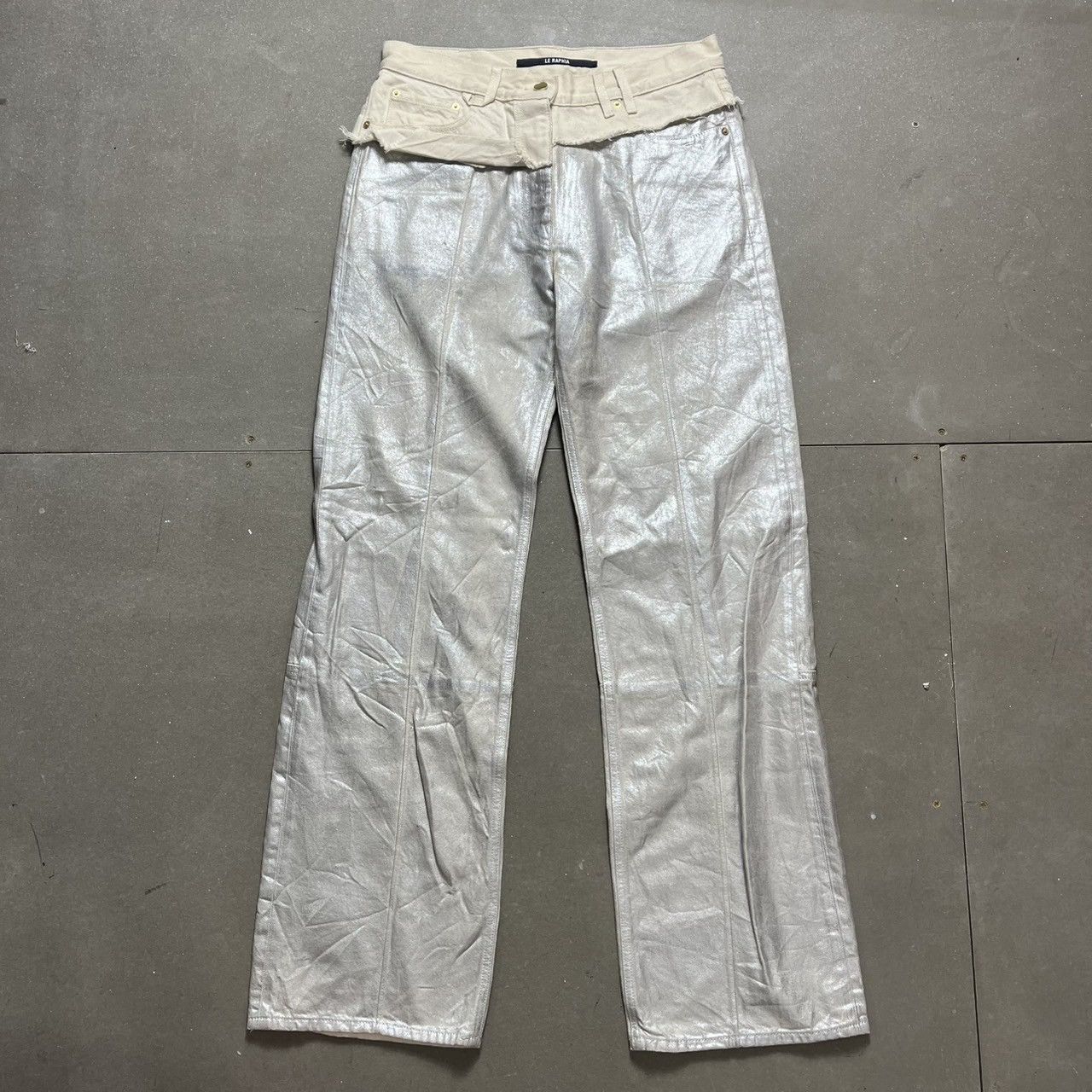 Jacquemus Jacquemus Silver Metallic Jeans Size 34" / US 12 / IT 48 - 1 Thumbnail