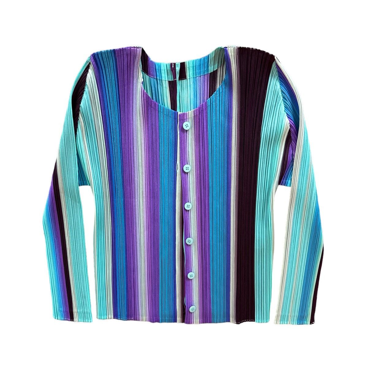 RARE Pleats Please Issey Miyake Gradient cardigan