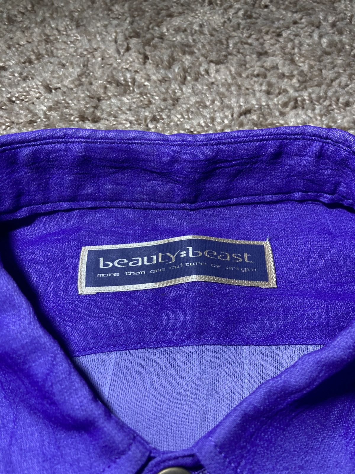 Beauty Beast SS99 Beauty:Beast Poem Button Shirt Beauty Message 90s 1999 Size US M / EU 48-50 / 2 - 3 Thumbnail