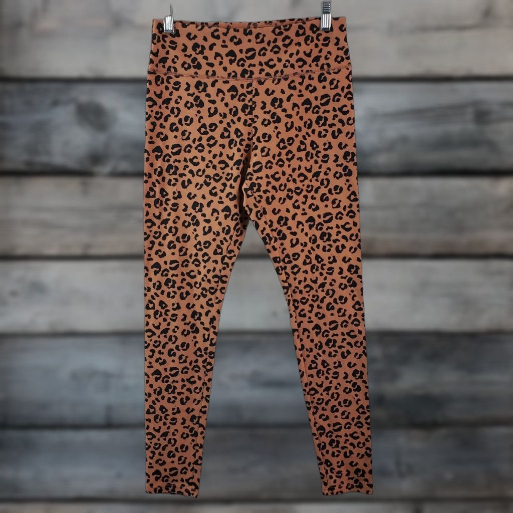 Vintage Wild Fable Leggings Women M Brown Animal Print Cotton High Rise Womens Size 32" / US 10 / IT 46 - 1 Thumbnail