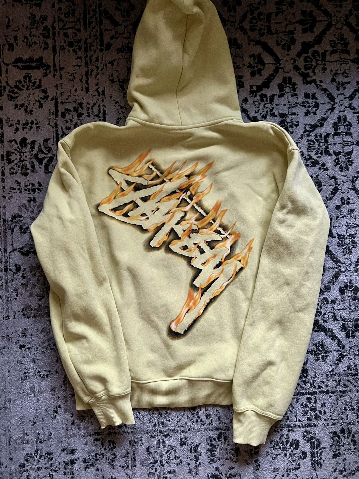 Stussy STUSSY BURNING STOCK HOODIE YELLOW - XL Size US XL / EU 56 / 4 - 4 Thumbnail