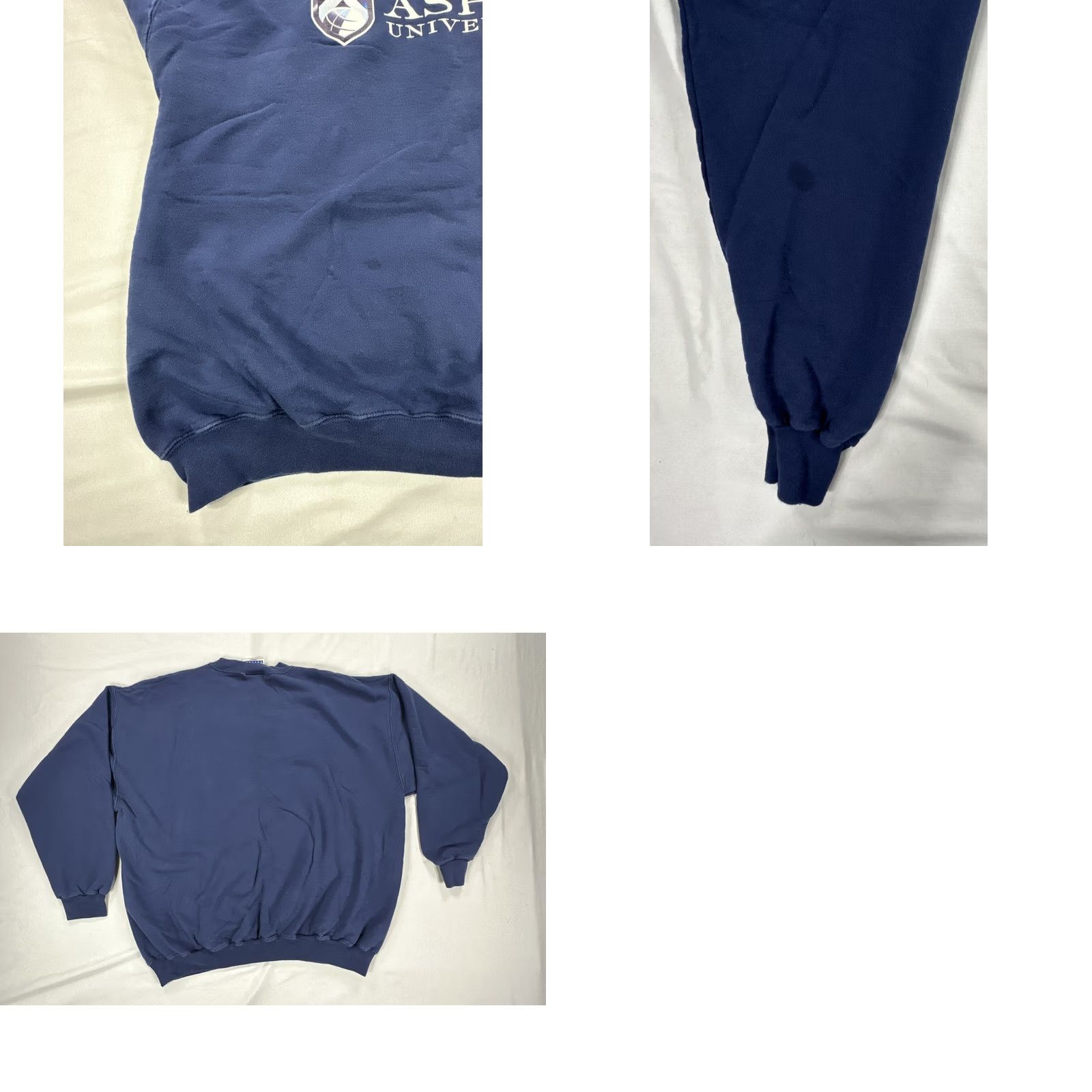 Hanes VINTAGE Hanes XL Aspen University Sweatshirt 90s Blue Cotton Logo Embroidered Crew Neck Pullover UNISEX Adults Mens Womens Size US XL / EU 56 / 4 - 8 Thumbnail