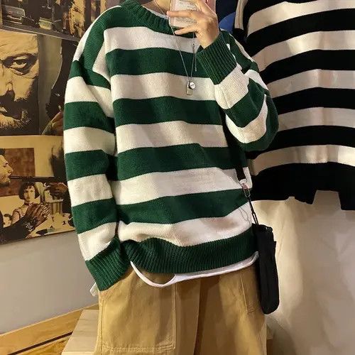 Japanese Brand × Vintage Vintage Stripe Knitted Sweater Long Sleeves Size US XL / EU 56 / 4 - 4 Thumbnail