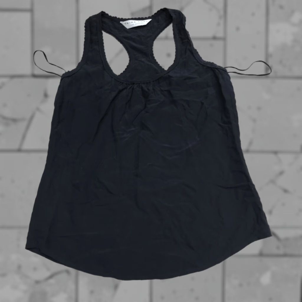 Trina Turk Trina Turk Camisole Tank S Black 100% Silk Satin Womens Size S / US 4 / IT 40 - 1 Thumbnail