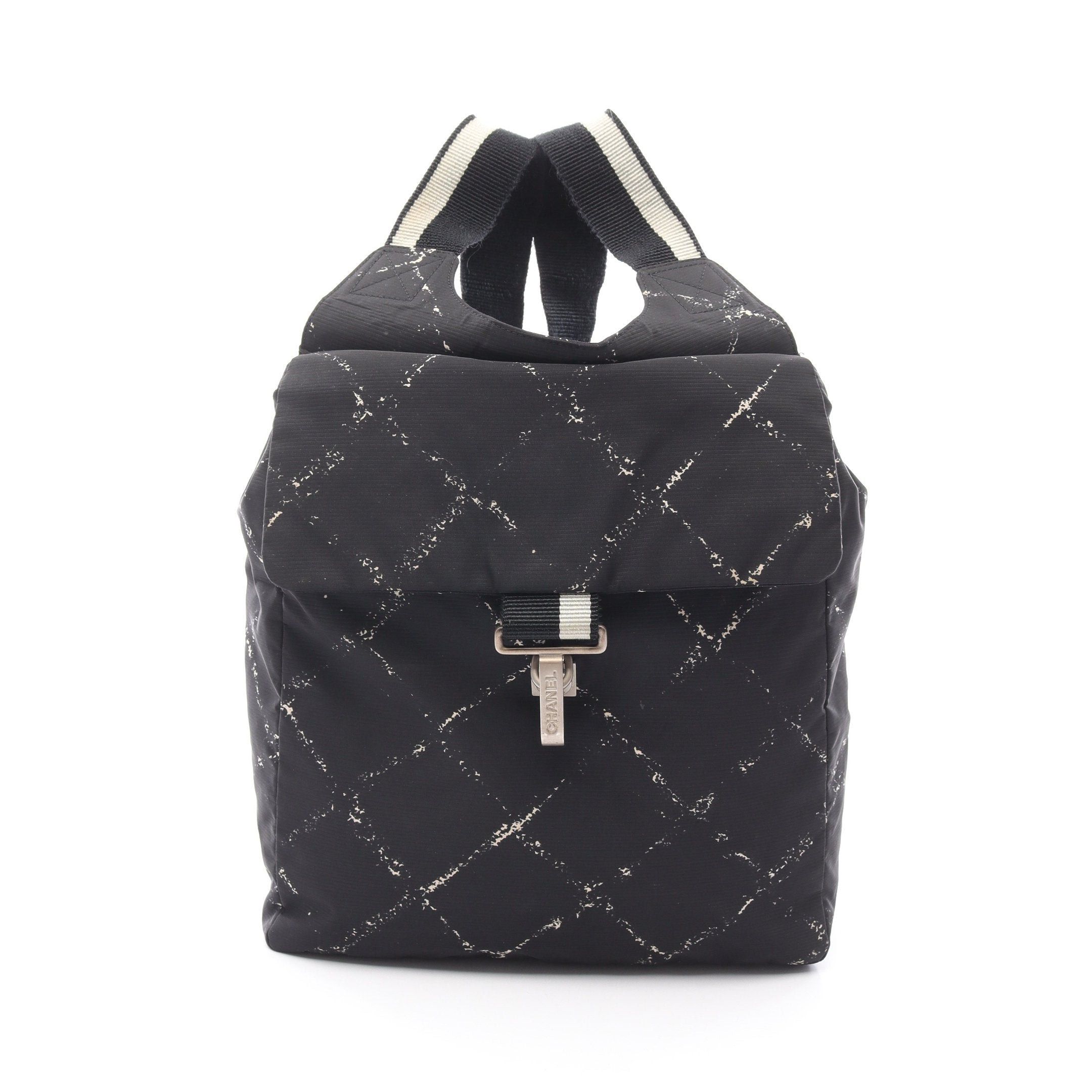 Chanel Chanel Old Travel Line Rucksack Nylon Black Silver Hardware Size ONE SIZE - 1 Thumbnail