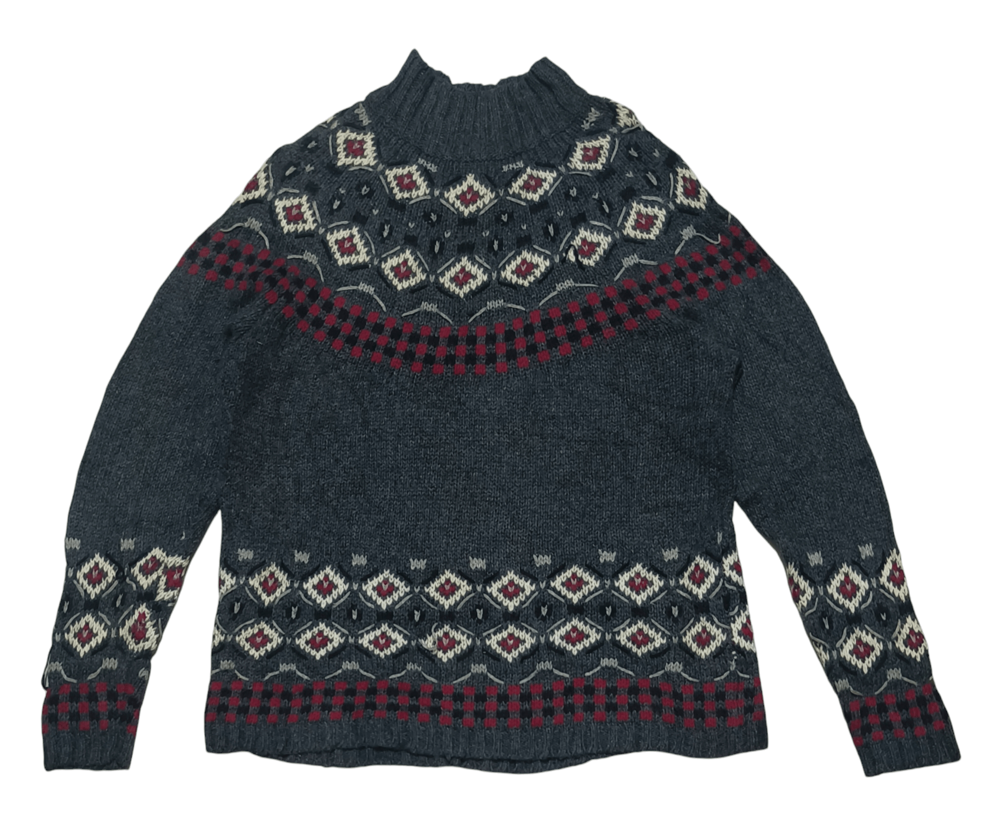 Basic Editions Vintage 80s BASIC EDITIONS Women's Ethnic Knit Sweater Size L / US 10 / IT 46 - 2 Thumbnail