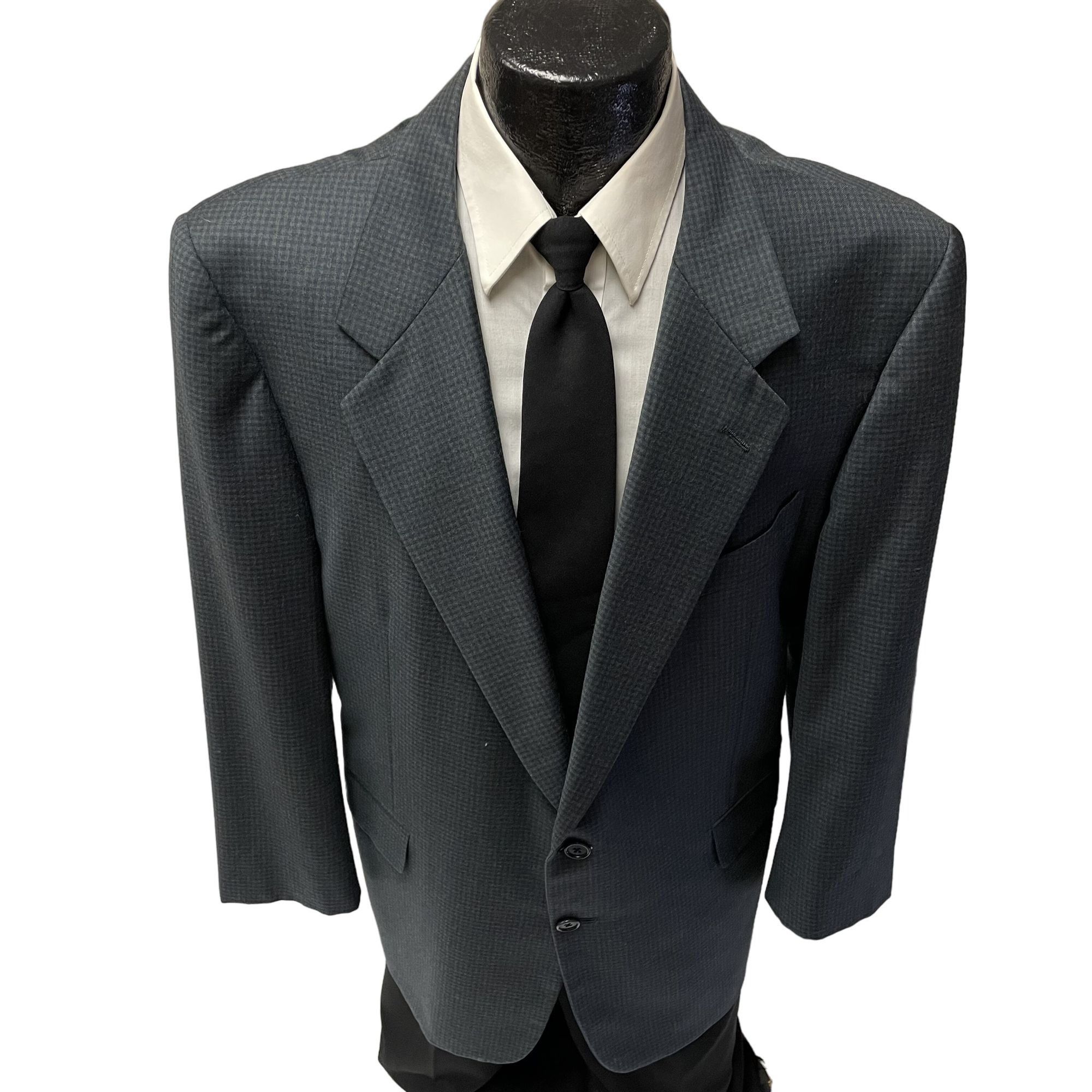 Hickey Freeman Vtg Hickey Freeman BOARDROOM Green Blue Check Sport Coat Size 48R - 1 Thumbnail