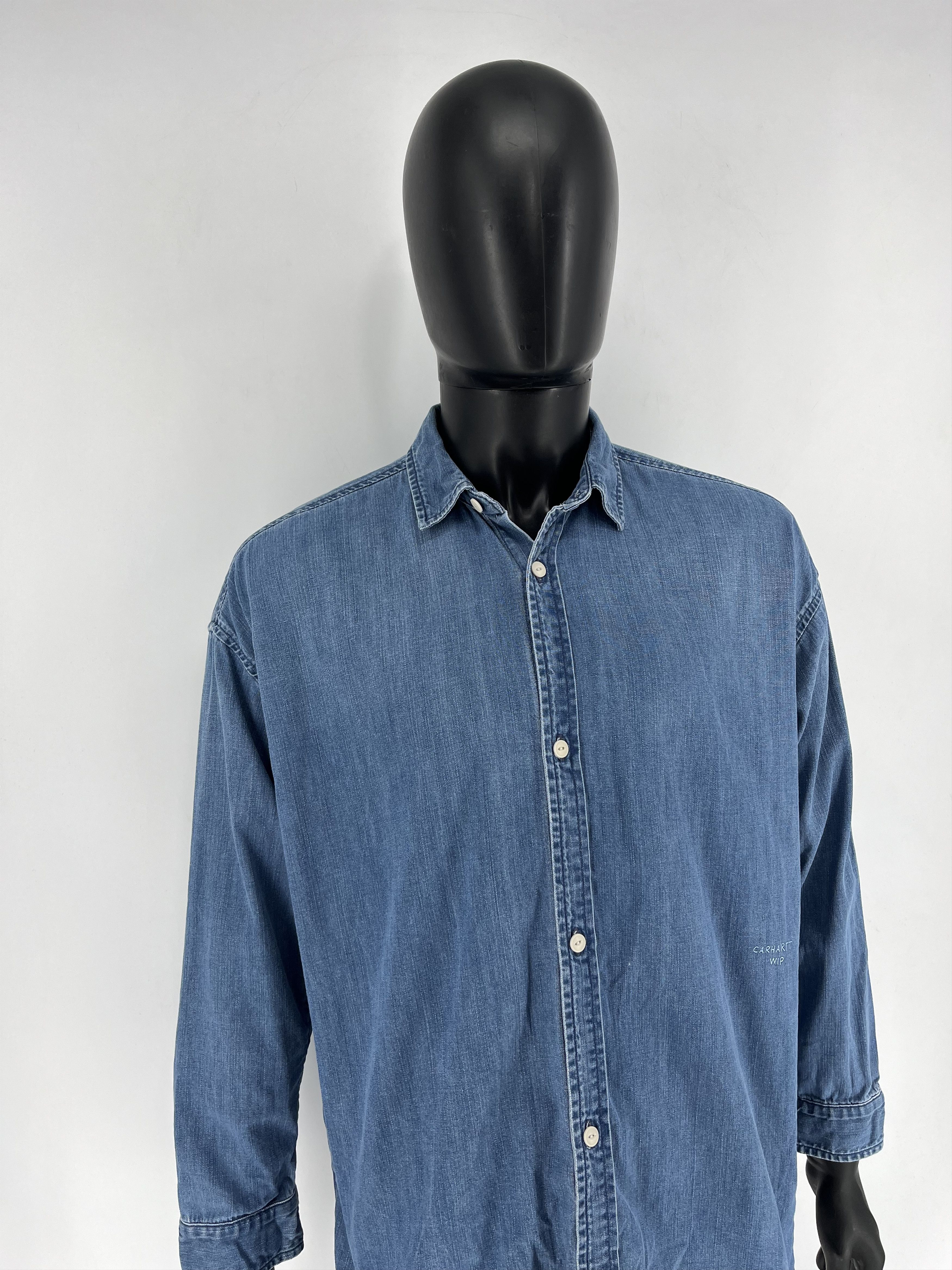 Carhartt Vintage Carhartt WIP Denim Weldon Shirt Washed Blue Size US M / EU 48-50 / 2 - 3 Thumbnail
