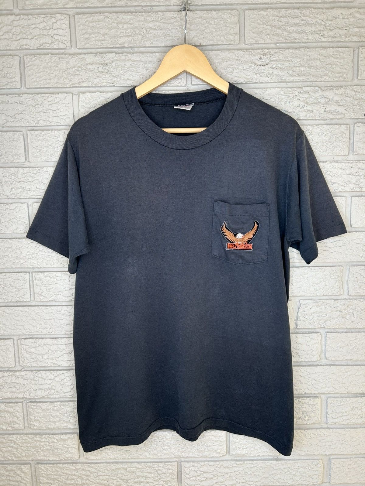 Vintage 80s Harley Davidson Faded Pocket T Shirt