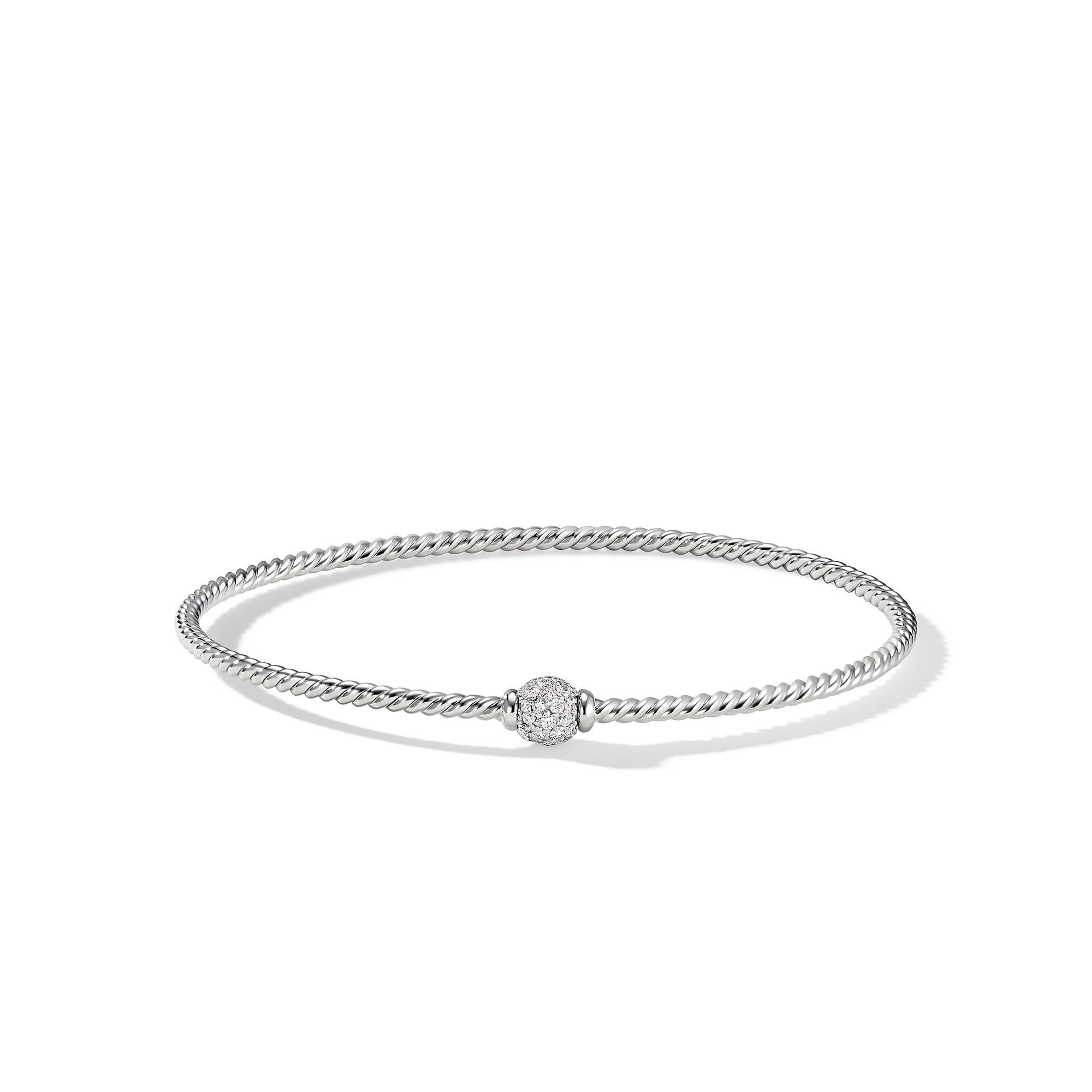 David Yurman o1w1db10325 Bracelet in 18K White Gold with Pave Diamonds Size ONE SIZE - 2 Thumbnail