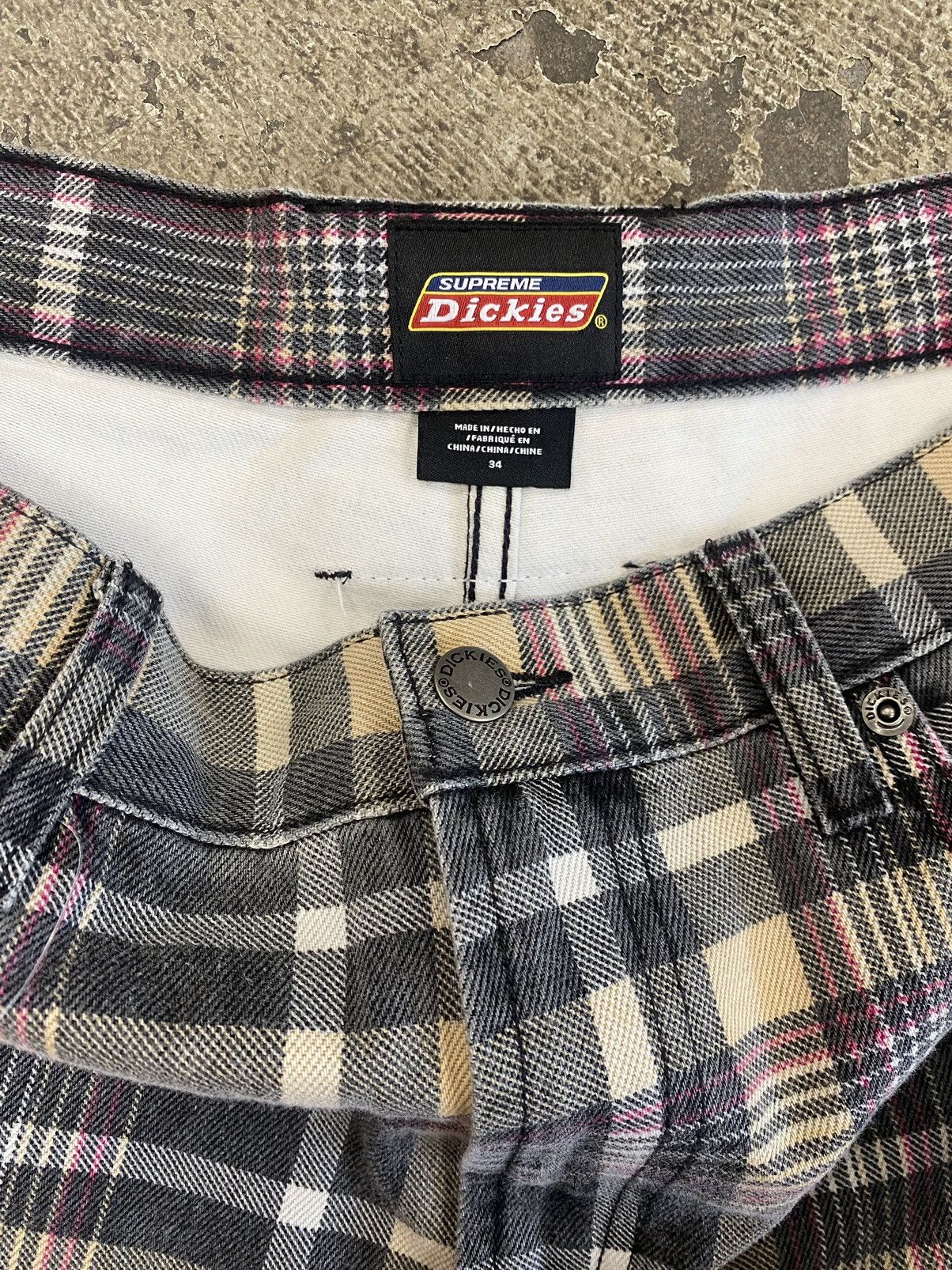 Dickies × Supreme NEW Supreme Dickies Double Knee Baggy Jean Black Plaid Size US 34 / EU 50 - 4 Thumbnail