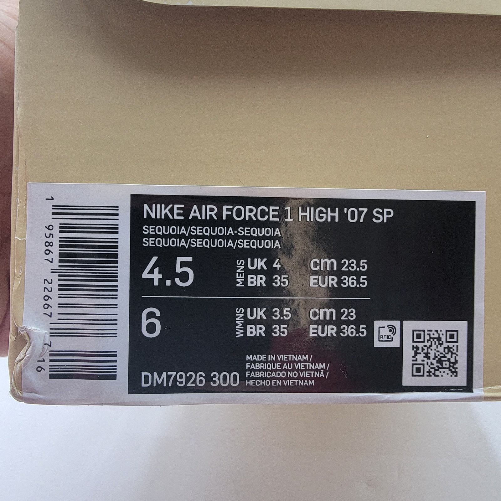 Nike Nike Billie Eilish Air Force 1 High '07 SP Sequoia Sz 4.5/6 Size US 4.5 / IT 34.5 - 8 Thumbnail