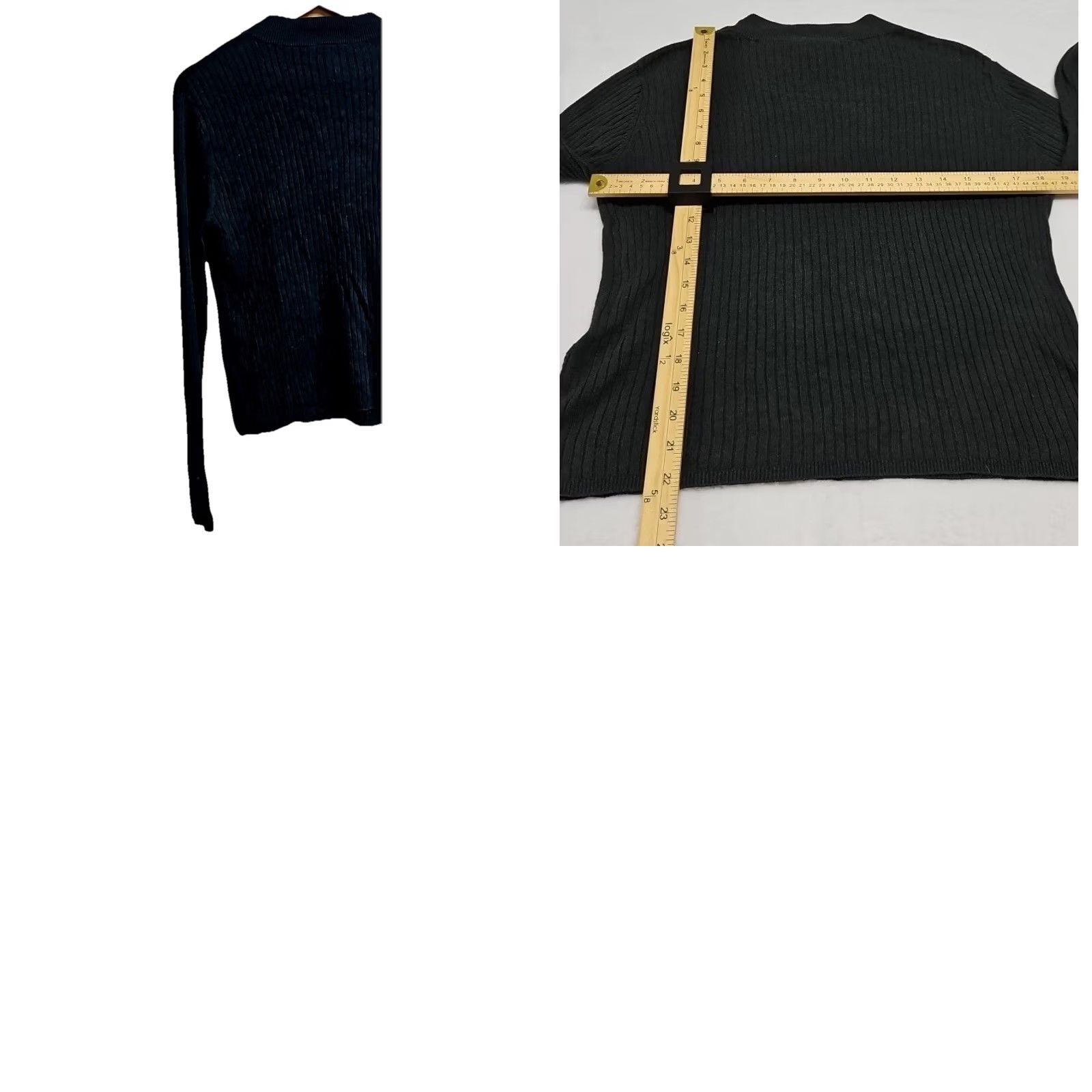 Vintage Ali Miles Black Ribbed Knit Sweater Women’s Large Long Sleeve Crewneck Size L / US 10 / IT 46 - 8 Thumbnail